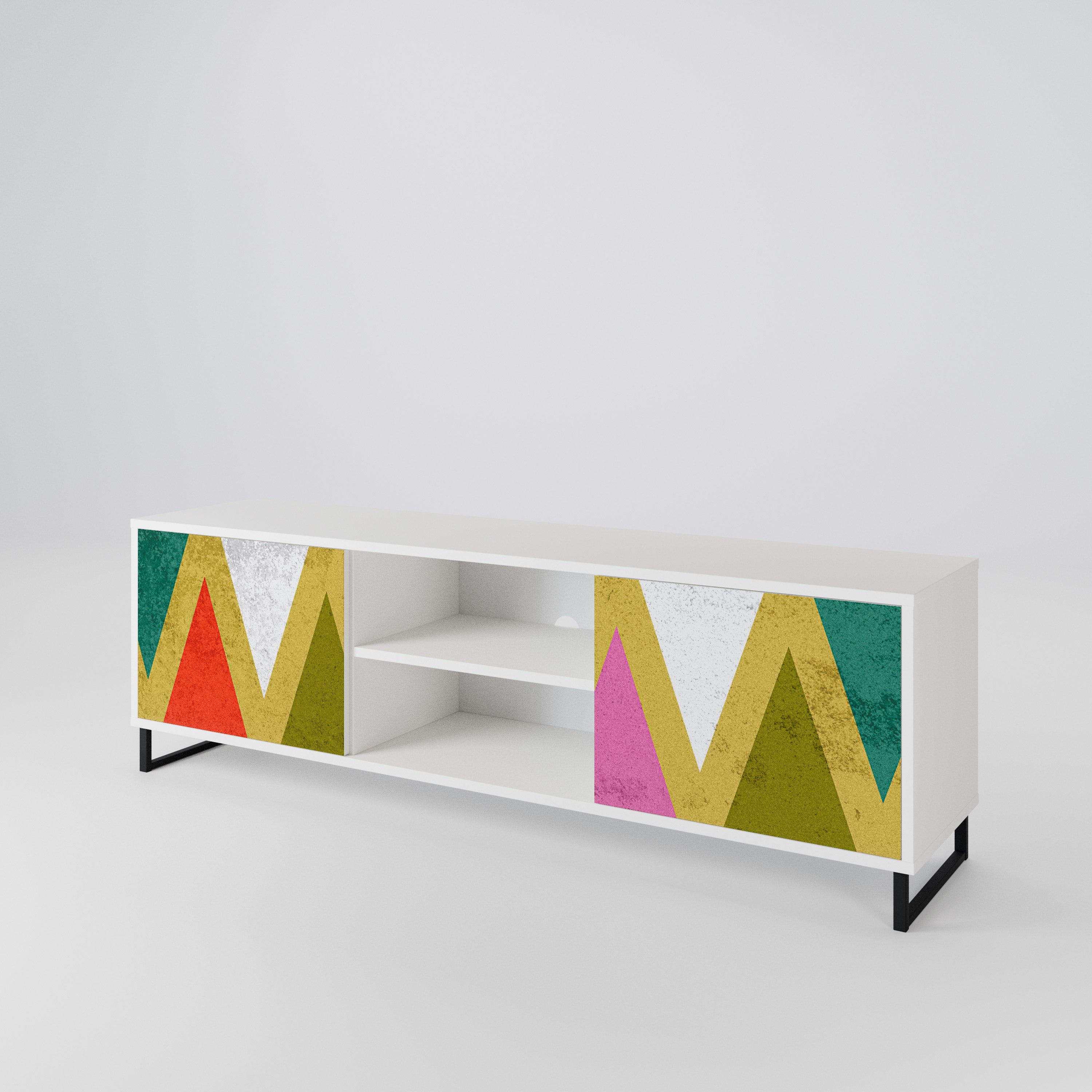 COLORFUL TRIANGLES Έπιπλο τηλεόρασης 2-θυρών
