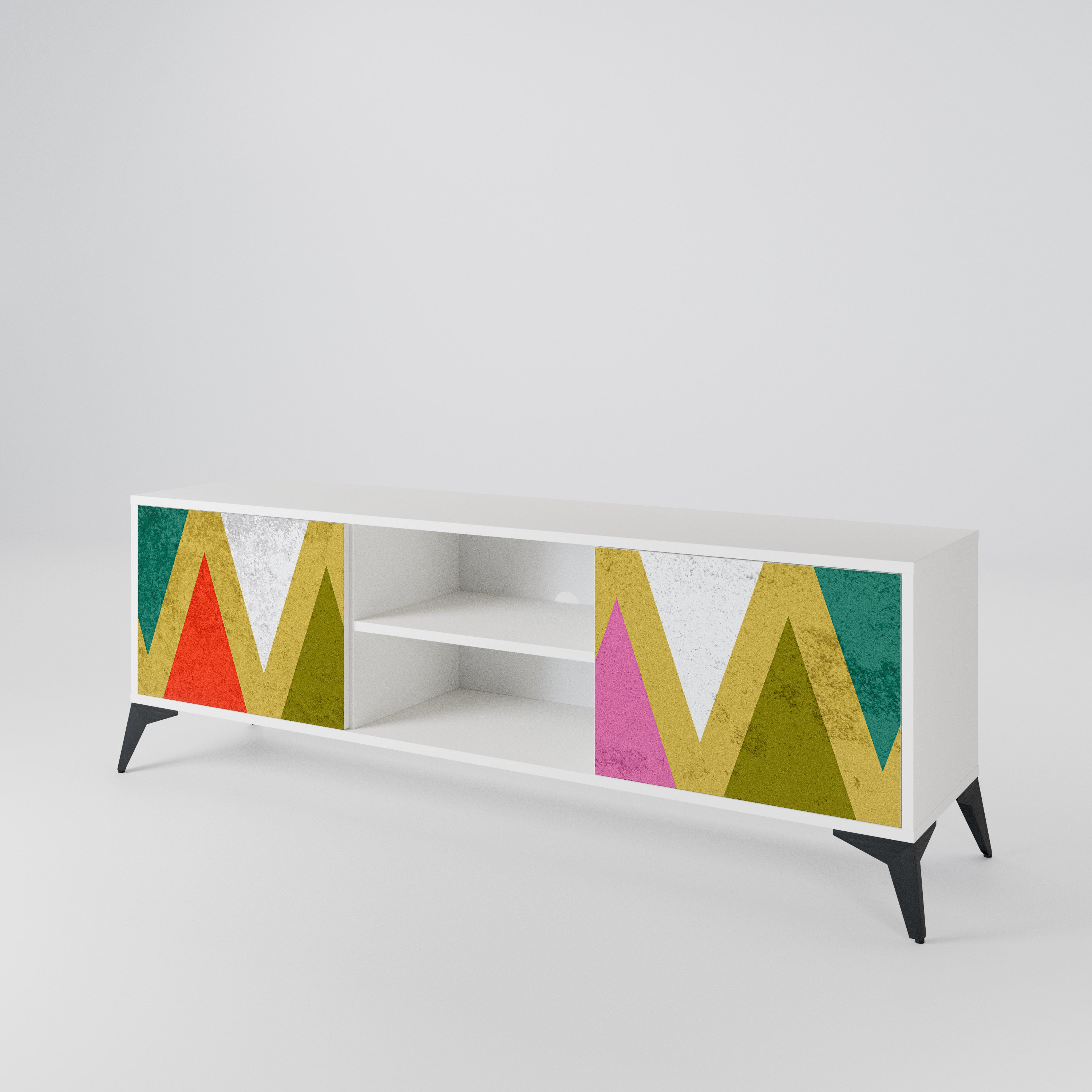 COLORFUL TRIANGLES Έπιπλο τηλεόρασης 2-θυρών