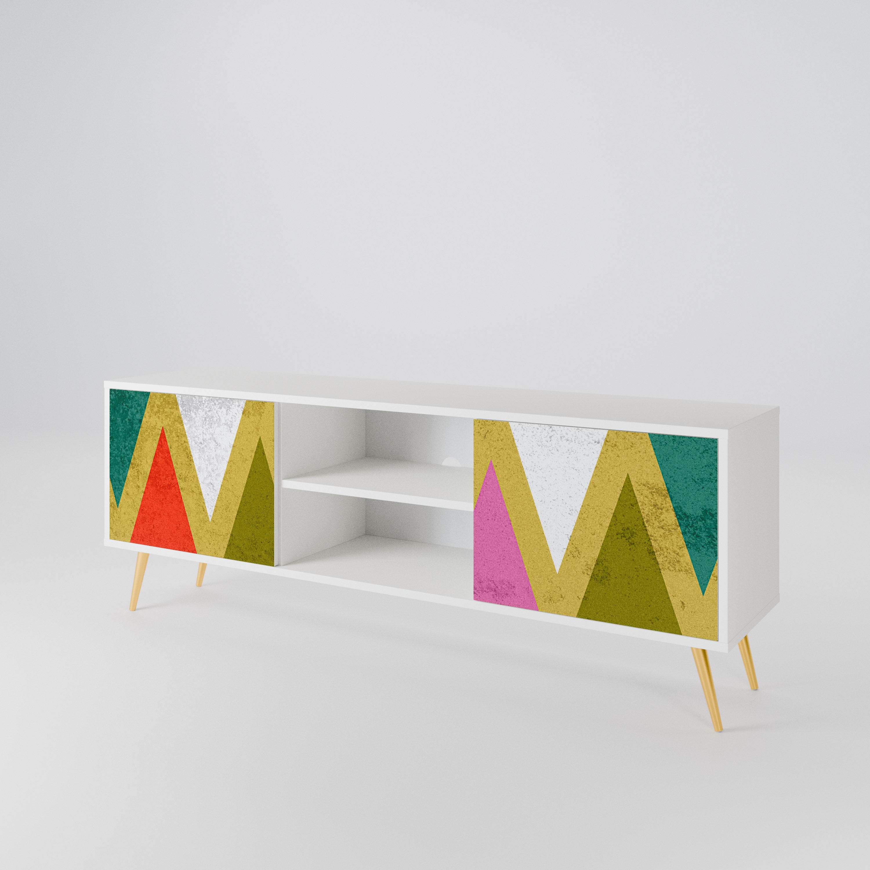 COLORFUL TRIANGLES Έπιπλο τηλεόρασης 2-θυρών