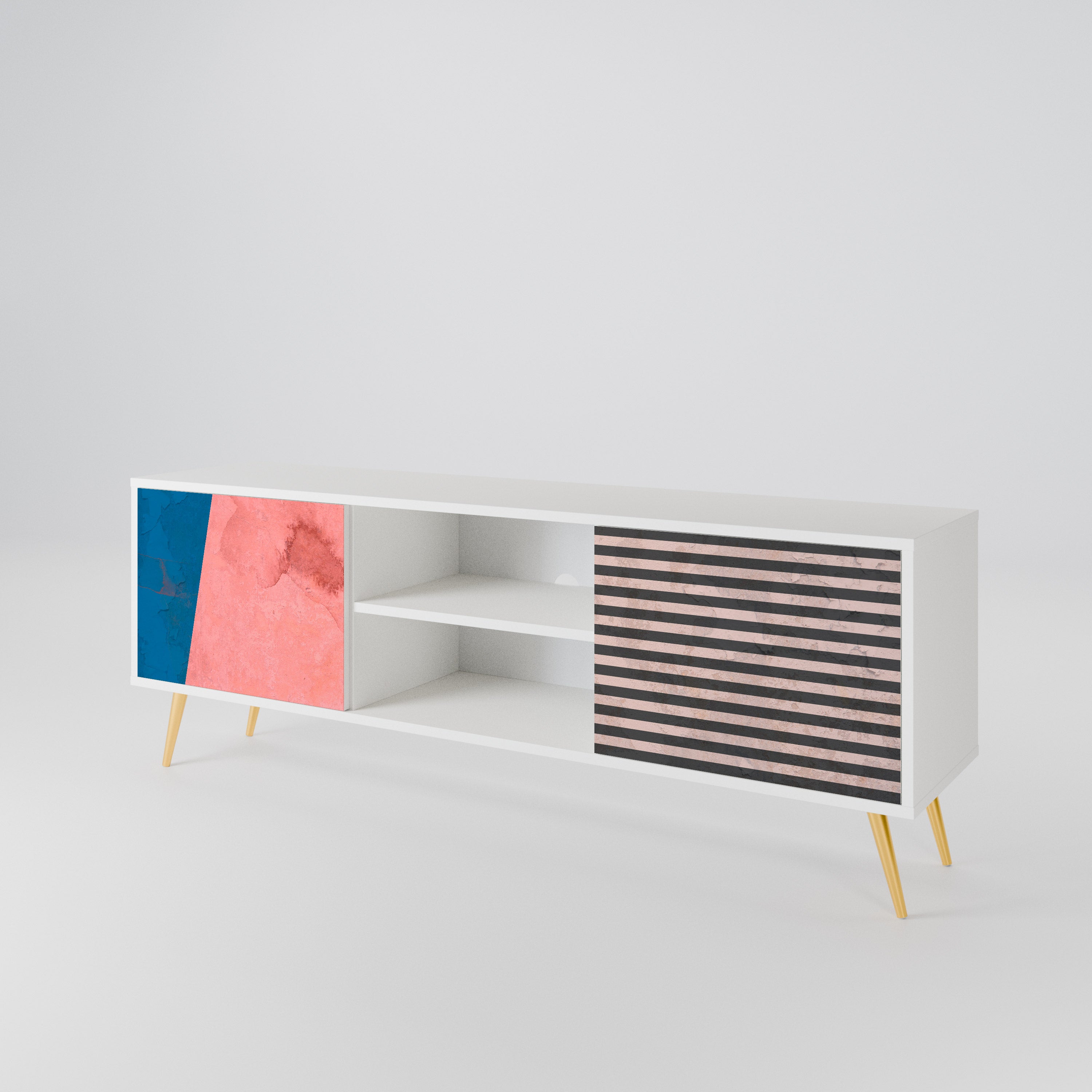 GLAMOROUS STRIPE Έπιπλο τηλεόρασης 2-θυρών