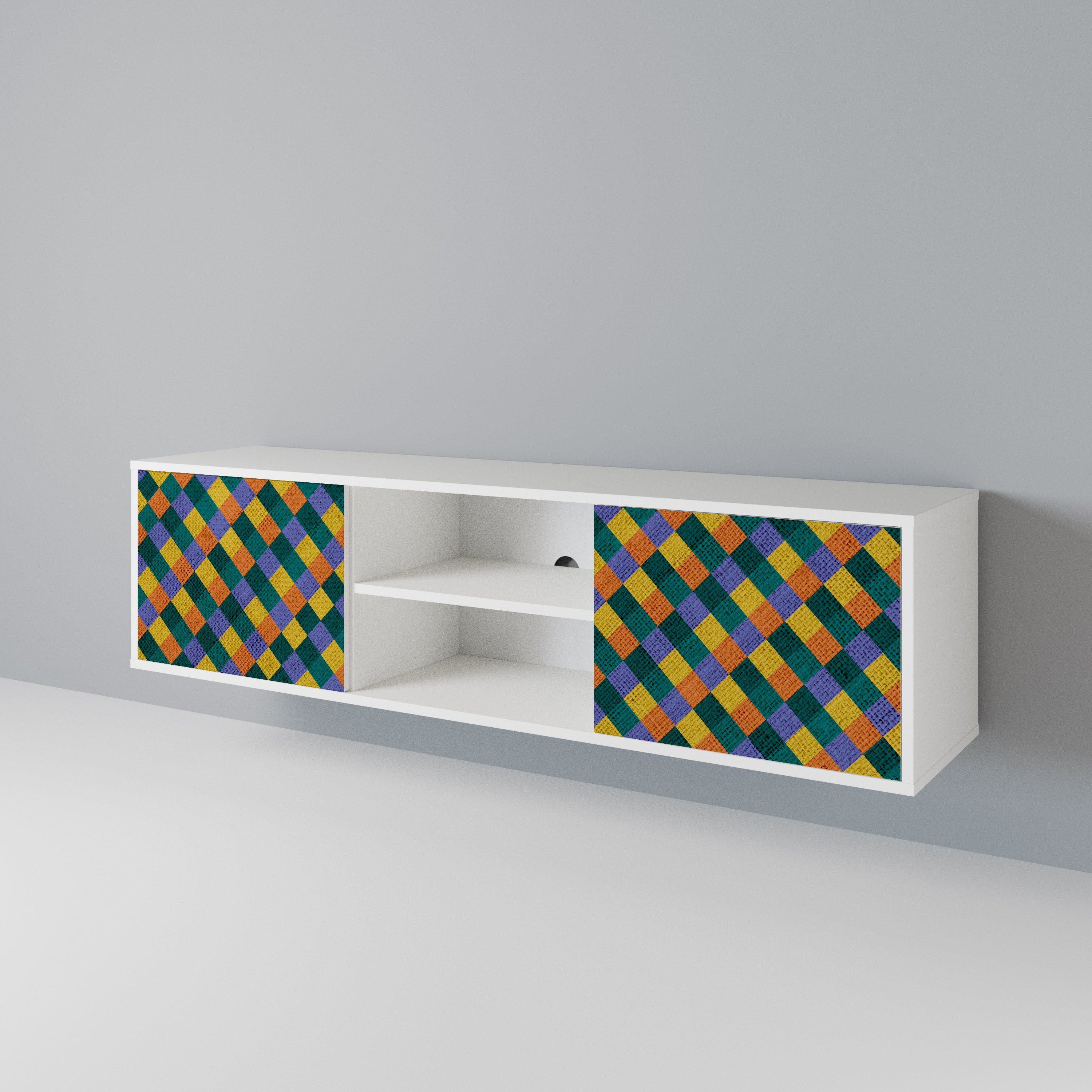 PAINTED SQUARES MIX Έπιπλο τηλεόρασης 2-θυρών
