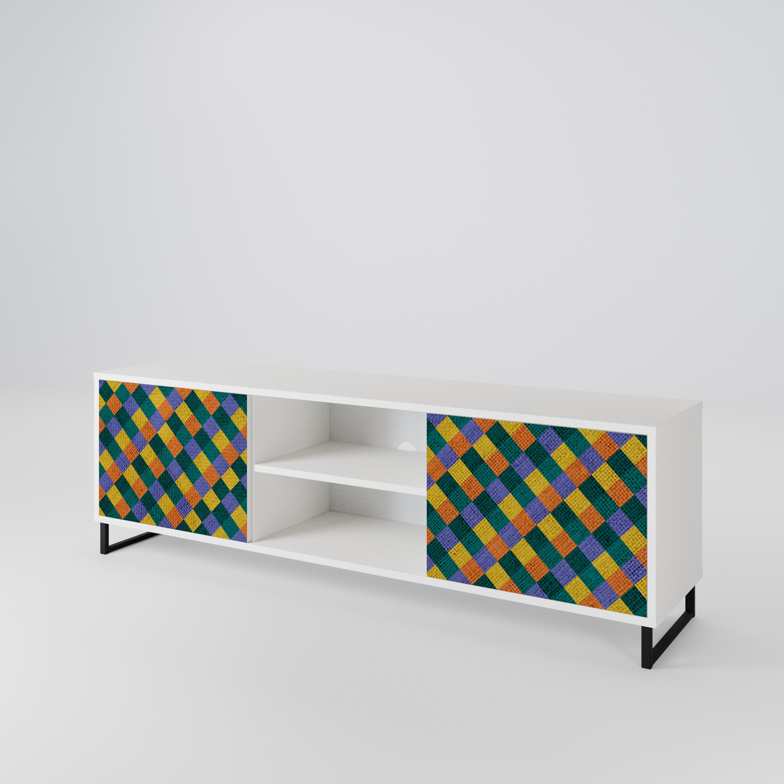 PAINTED SQUARES MIX Έπιπλο τηλεόρασης 2-θυρών