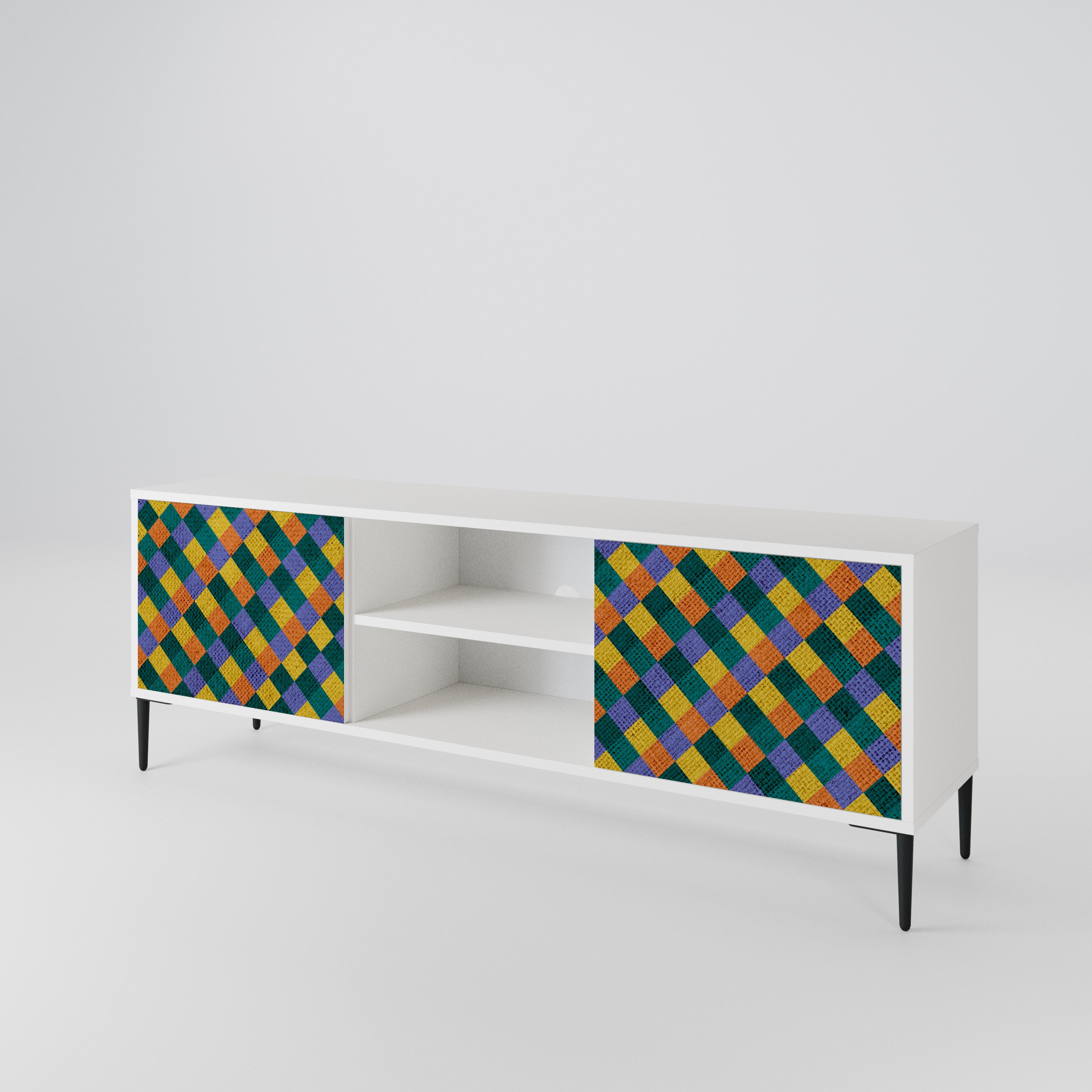 PAINTED SQUARES MIX Έπιπλο τηλεόρασης 2-θυρών