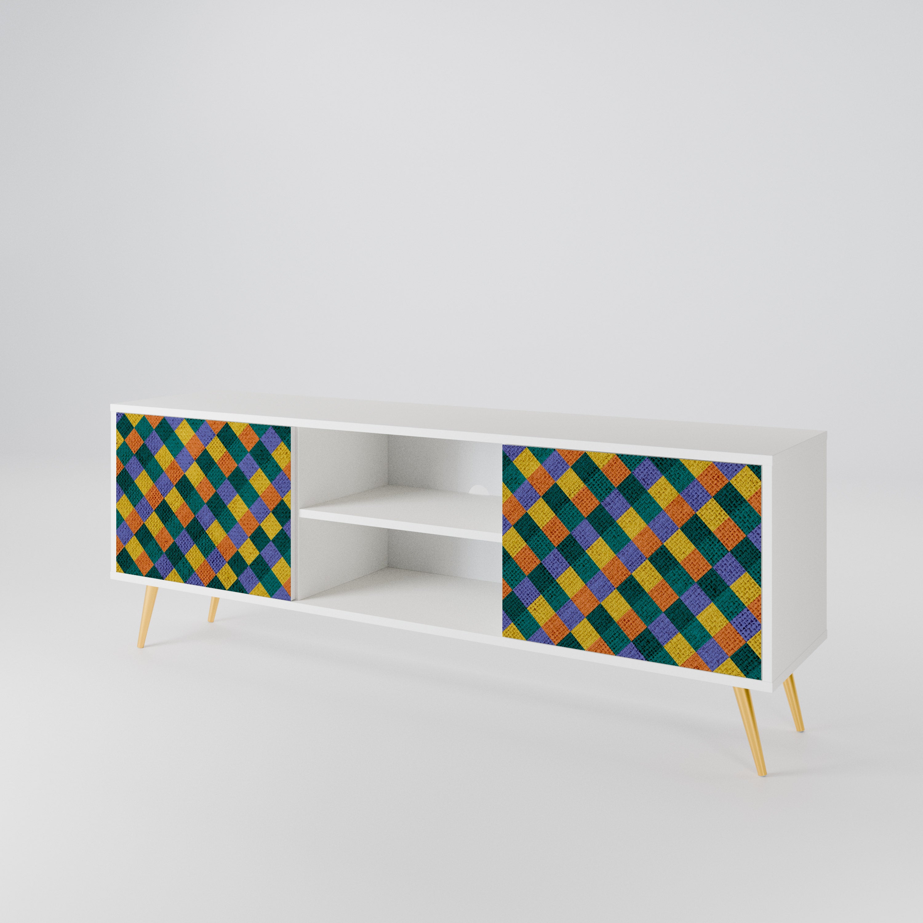 PAINTED SQUARES MIX Έπιπλο τηλεόρασης 2-θυρών