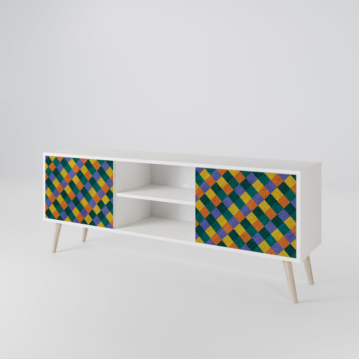 PAINTED SQUARES MIX 2-Door TV Cabinet