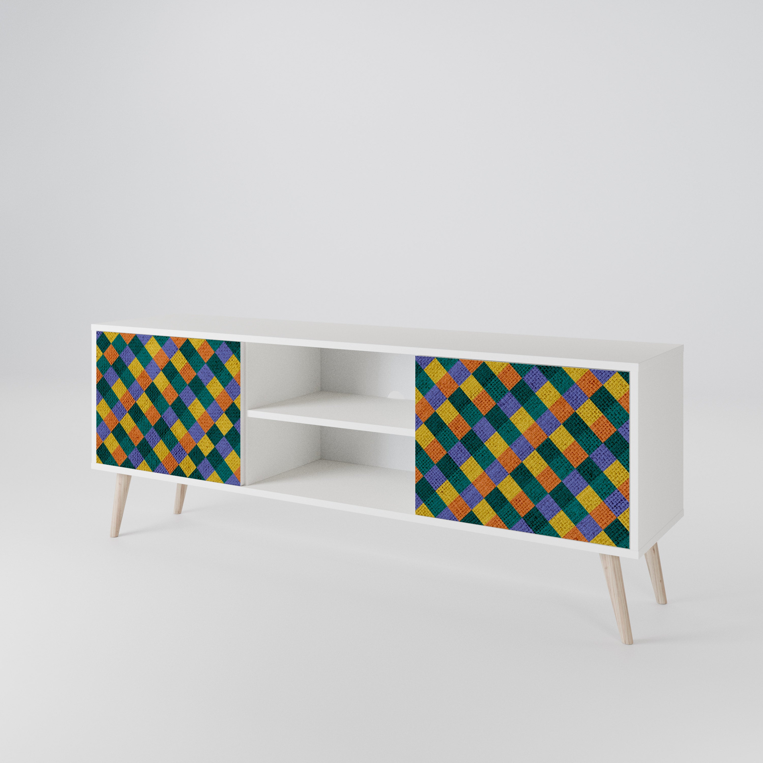PAINTED SQUARES MIX Έπιπλο τηλεόρασης 2-θυρών