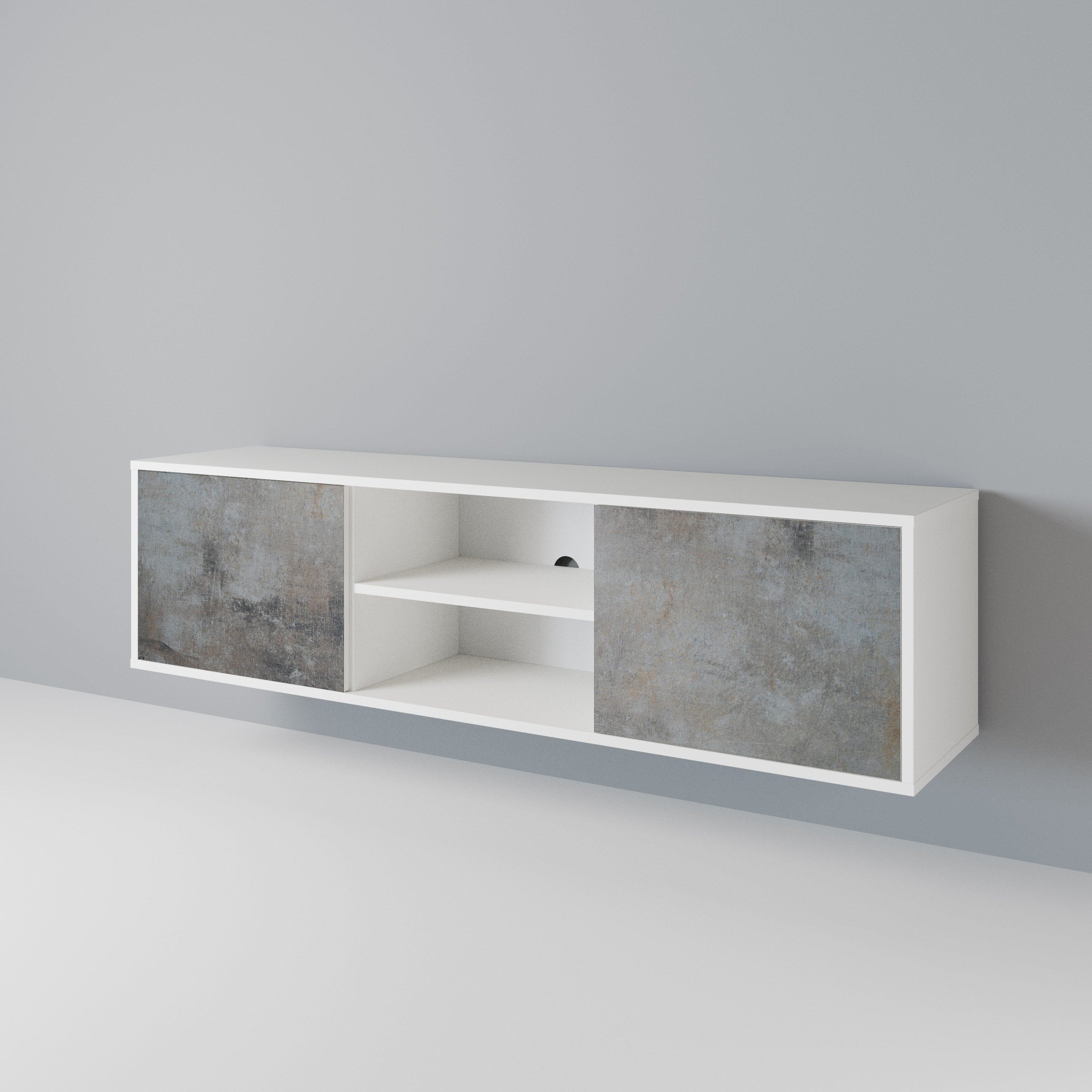 CONCRETE WALL Έπιπλο τηλεόρασης 2-θυρών