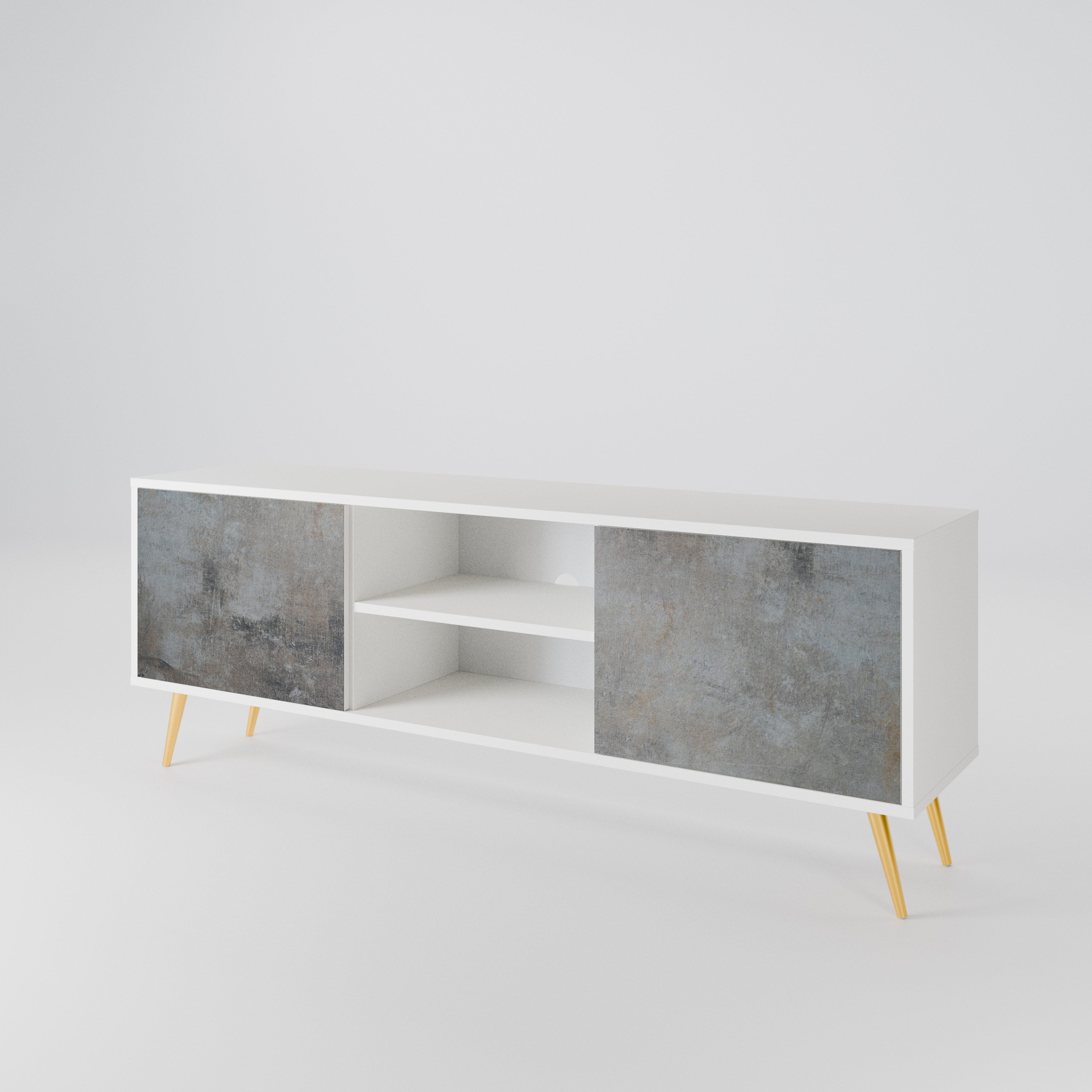 CONCRETE WALL Έπιπλο τηλεόρασης 2-θυρών