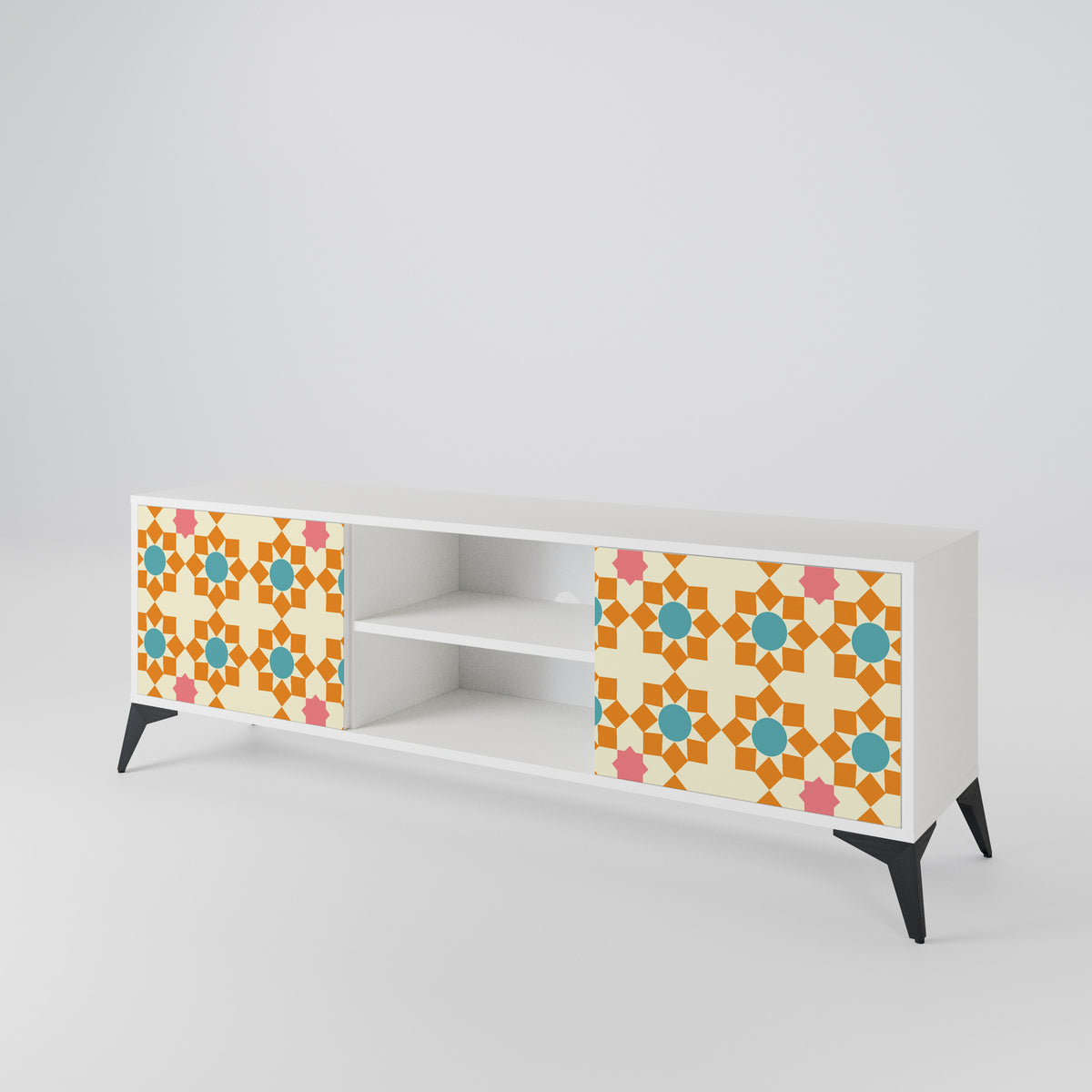 FLORAL DECOR Έπιπλο τηλεόρασης 2-θυρών