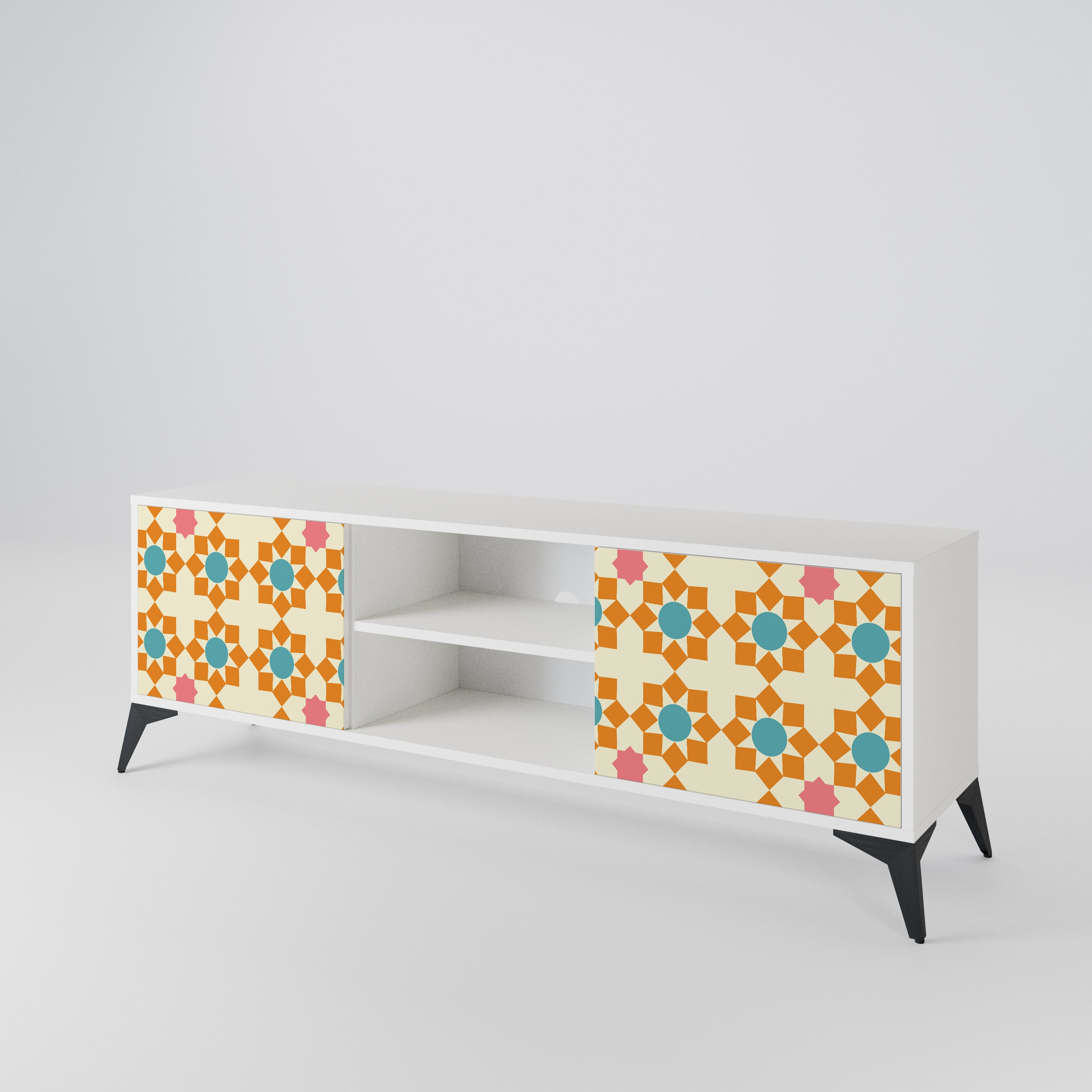 FLORAL DECOR Έπιπλο τηλεόρασης 2-θυρών