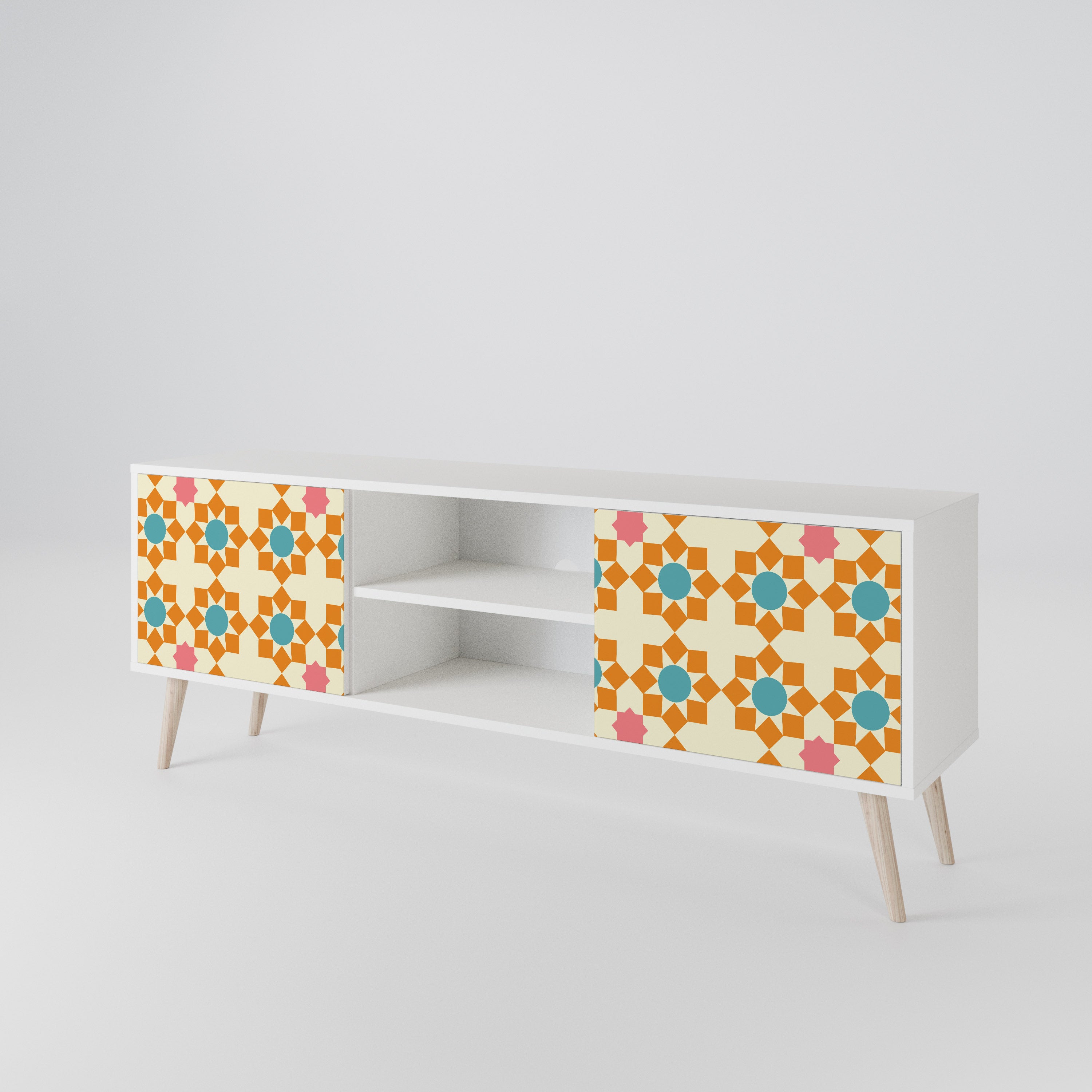 FLORAL DECOR Έπιπλο τηλεόρασης 2-θυρών