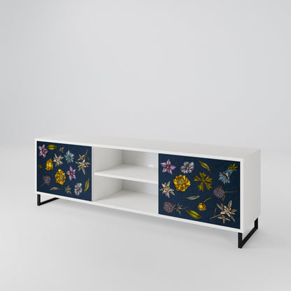 FLOWERS ON NAVY BLUE Έπιπλο τηλεόρασης 2-θυρών
