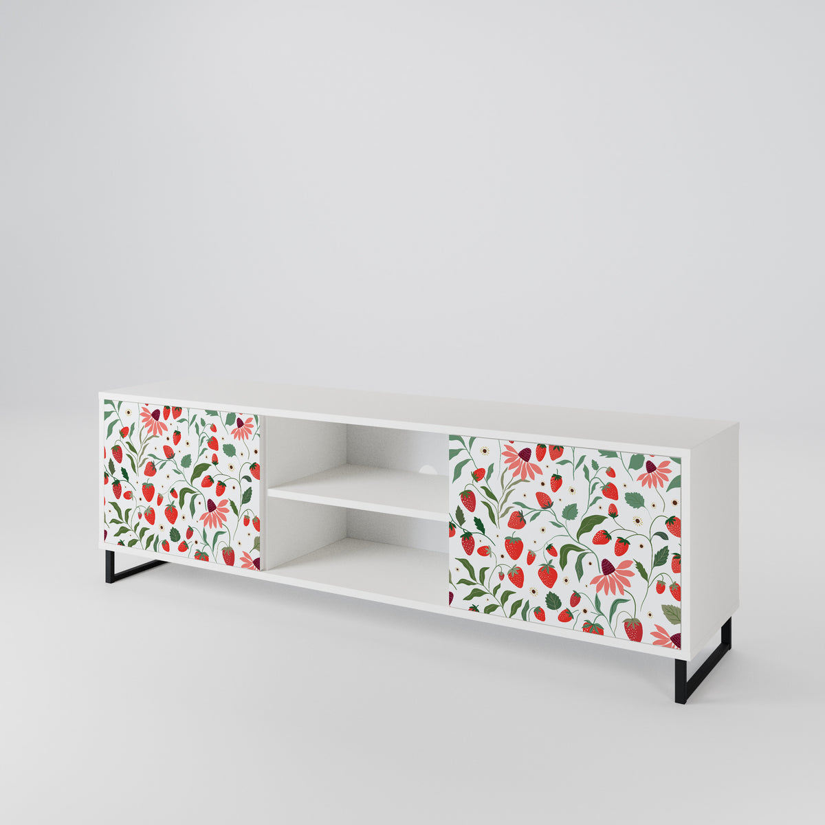 FLOWERS AND STRAWBERRIES Έπιπλο τηλεόρασης 2-θυρών