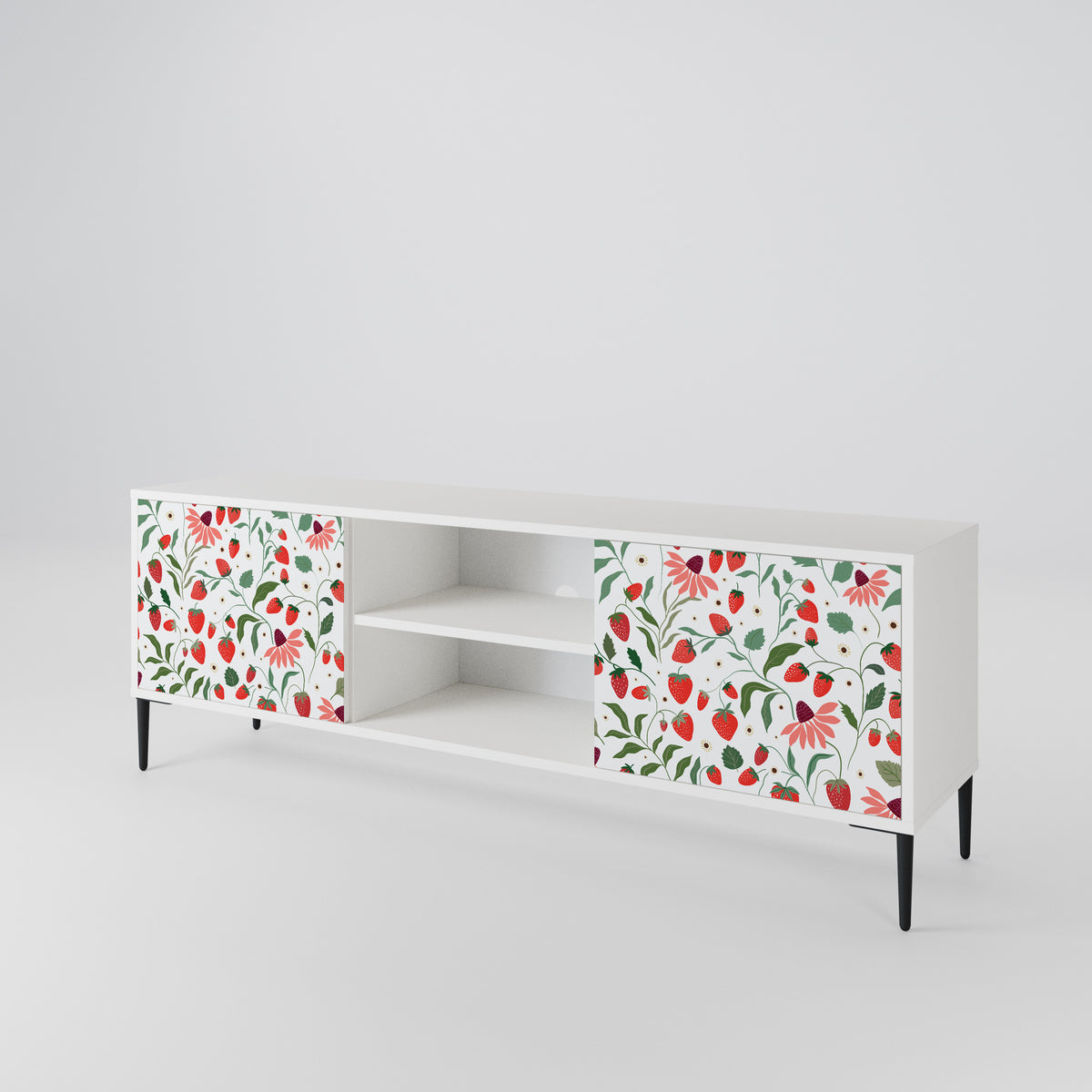 FLOWERS AND STRAWBERRIES Έπιπλο τηλεόρασης 2-θυρών