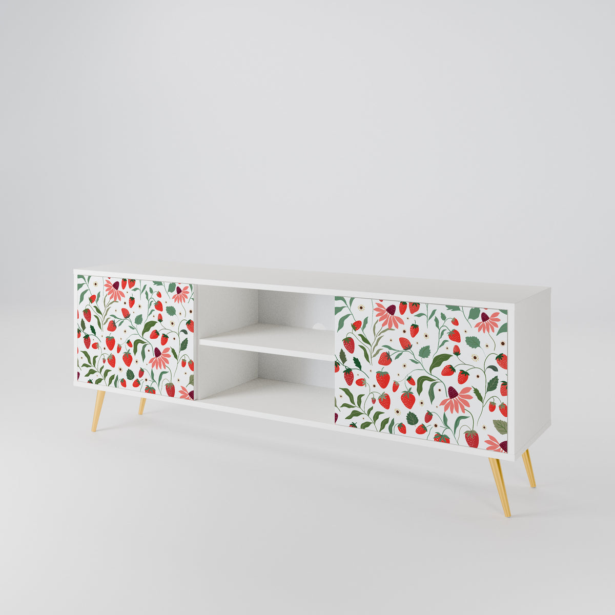 FLOWERS AND STRAWBERRIES Έπιπλο τηλεόρασης 2-θυρών