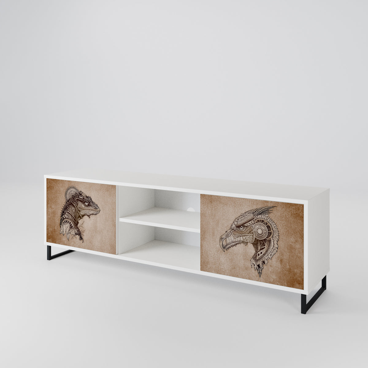 STEAMPUNK CLAN Έπιπλο τηλεόρασης 2-θυρών