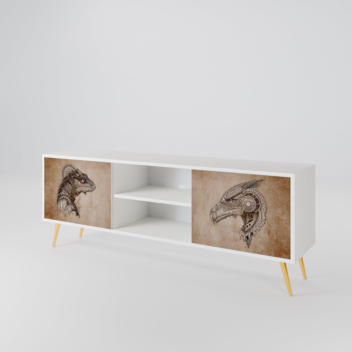 STEAMPUNK CLAN Έπιπλο τηλεόρασης 2-θυρών