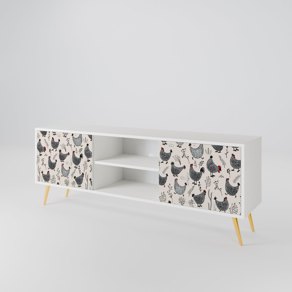 HAPPY HENS Έπιπλο τηλεόρασης 2-θυρών