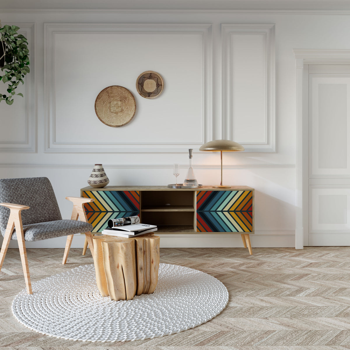 INDIGENOUS ZIGZAG Έπιπλο τηλεόρασης 2-θυρών