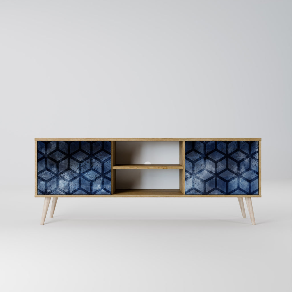 CUBIC MIST 2-Door TV Stand in Oak Effect