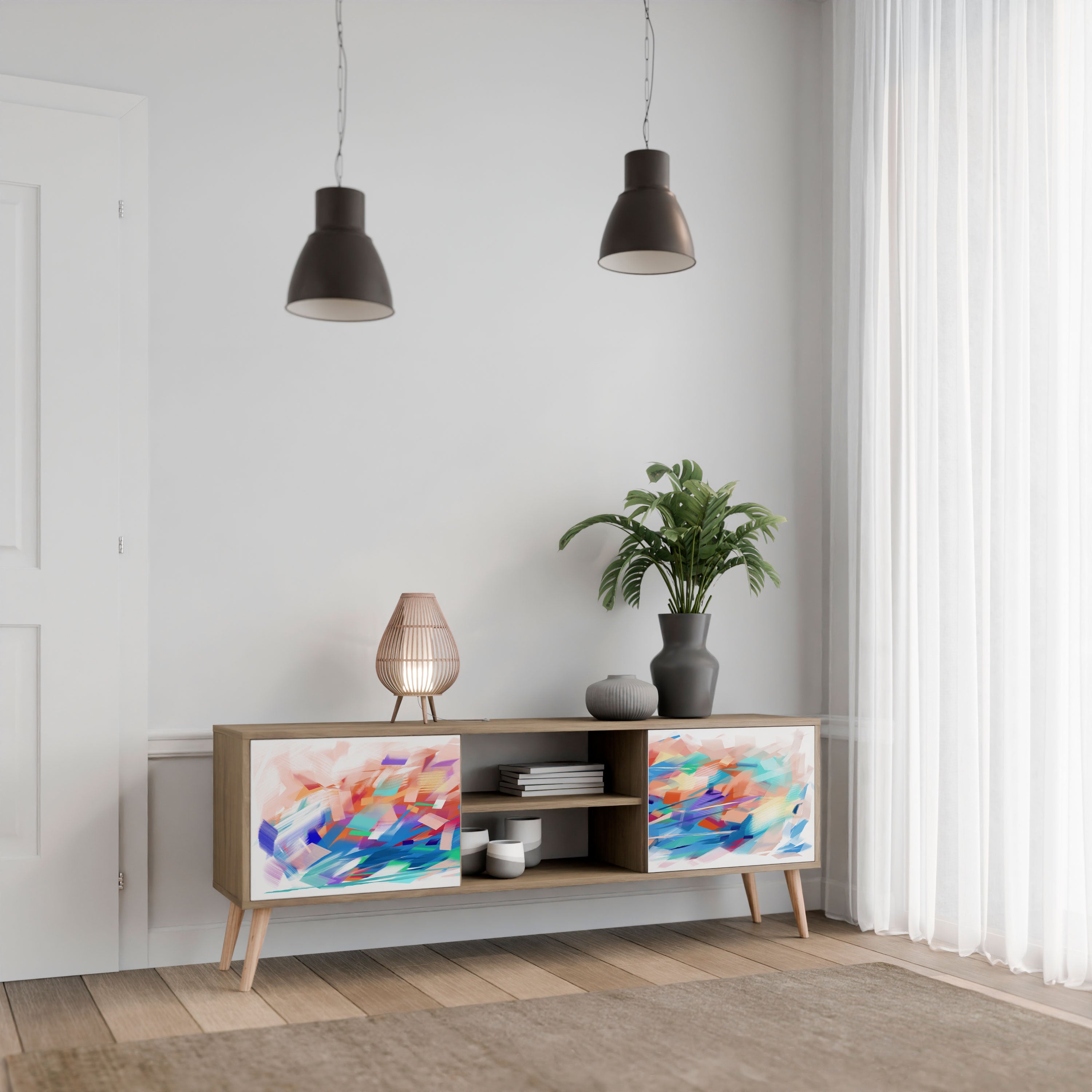 FINESSE MASH-UP 2-Door TV Stand in Oak Effect