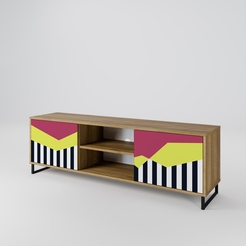 PIANO FANTASY 2-Door TV Stand in Oak Effect