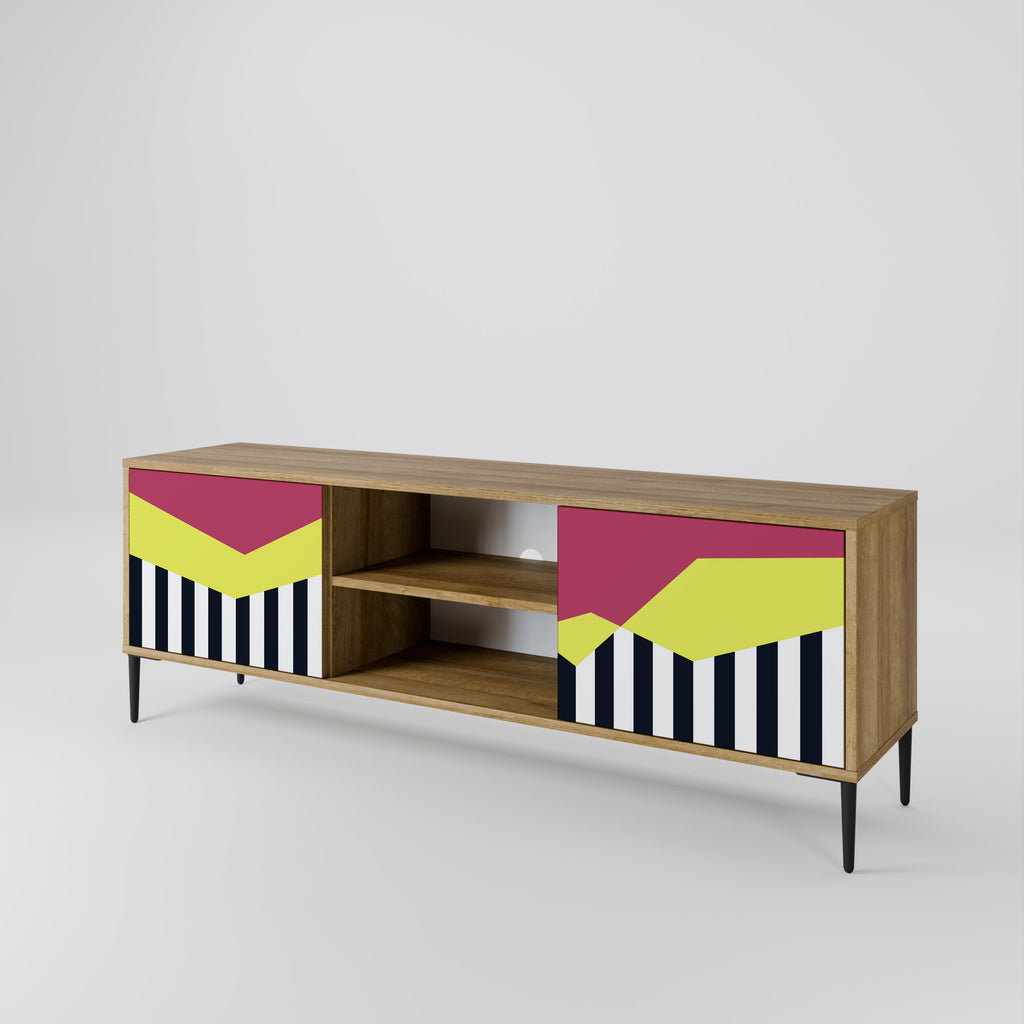 PIANO FANTASY 2-Door TV Stand in Oak Effect