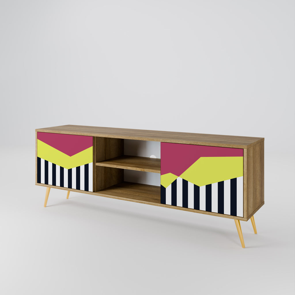 PIANO FANTASY 2-Door TV Stand in Oak Effect