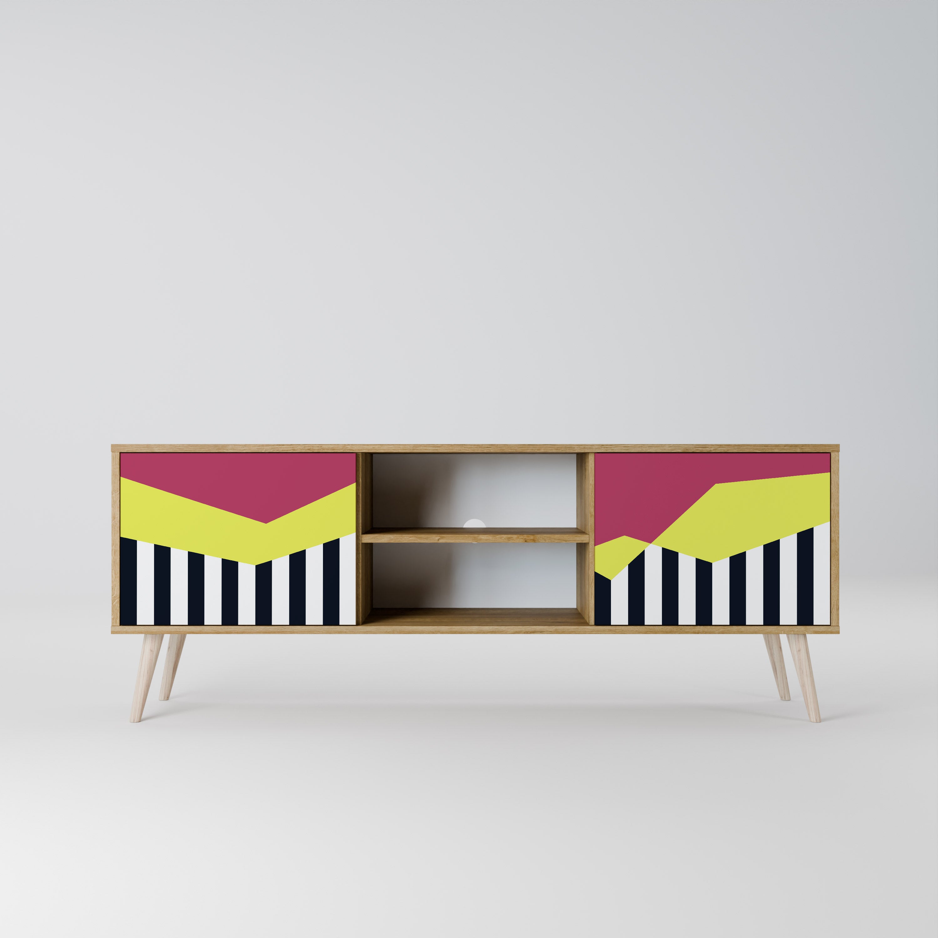 PIANO FANTASY 2-Door TV Stand in Oak Effect