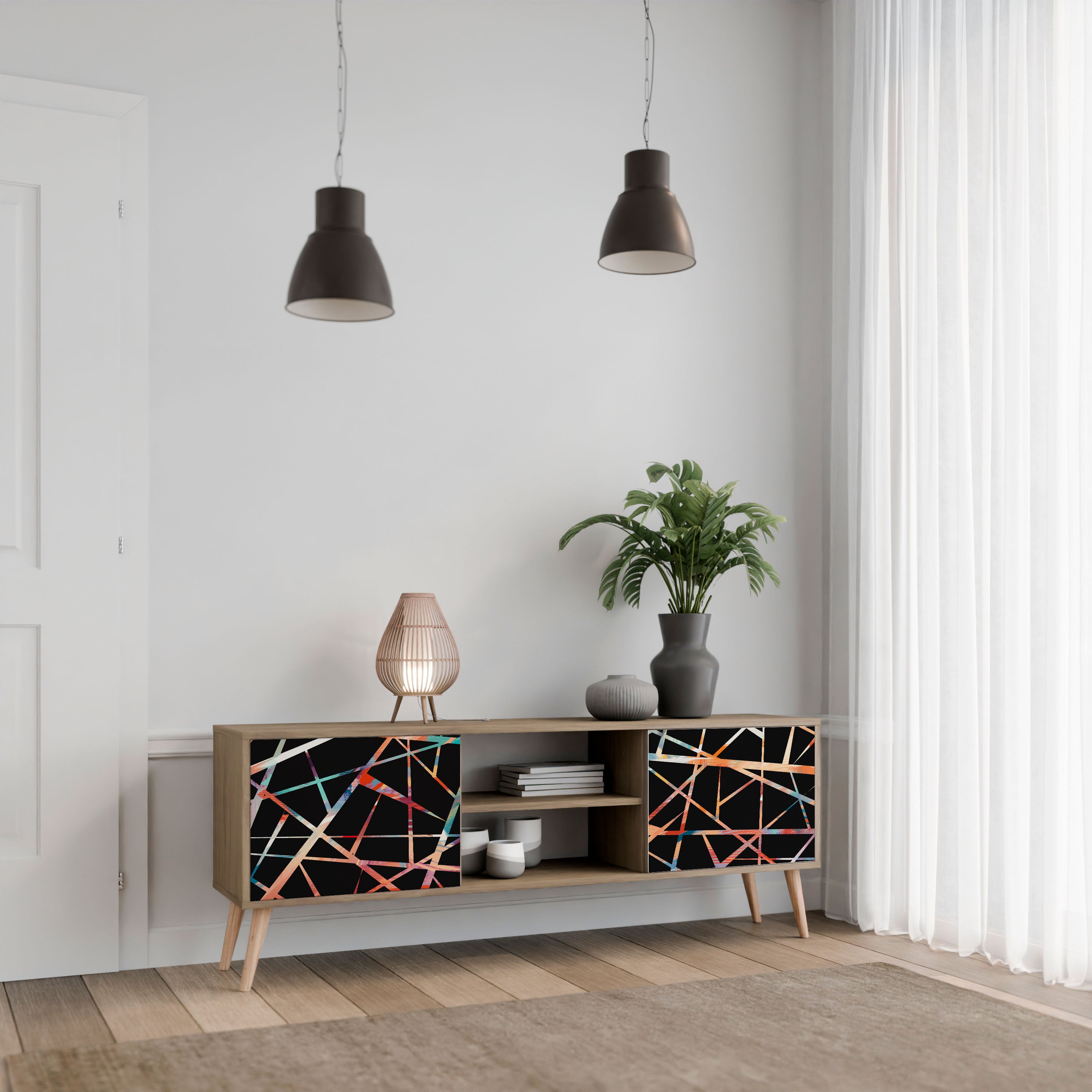 POLYGON VERVE 2-Door TV Stand in Oak Effect