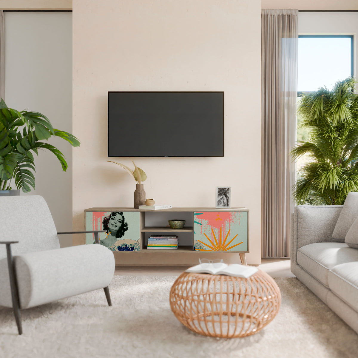 KANAGAWA BEAUTY Έπιπλο τηλεόρασης 2-θυρών