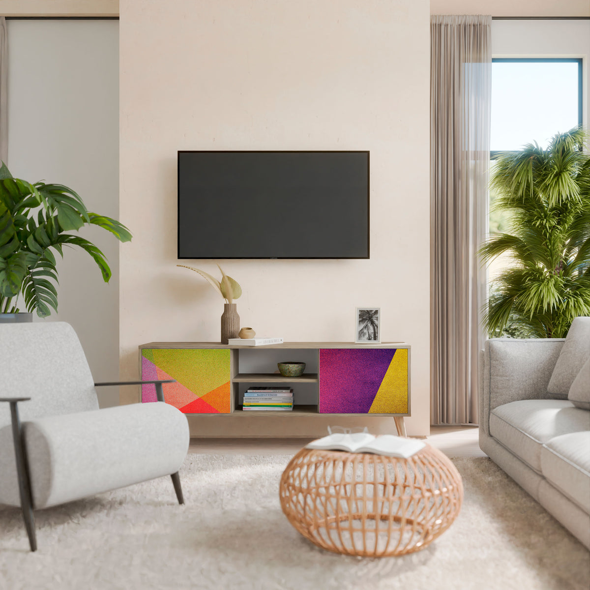 VIVID GEOMETRY Έπιπλο τηλεόρασης 2-θυρών