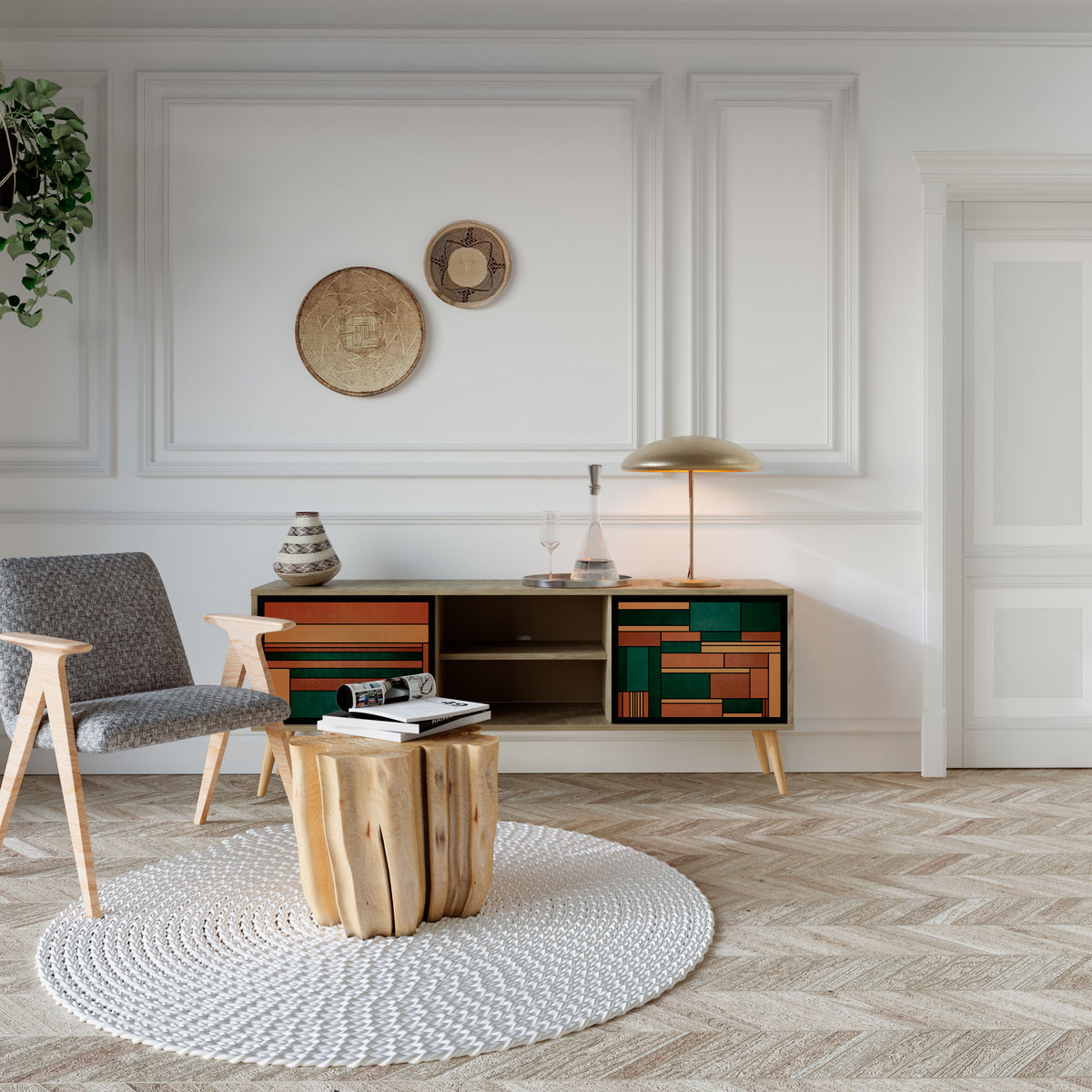 EARTHY FIGURES Έπιπλο τηλεόρασης 2-θυρών