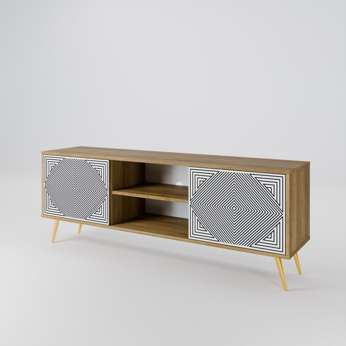 POLYGON ILLUSION 2-Door TV Cabinet