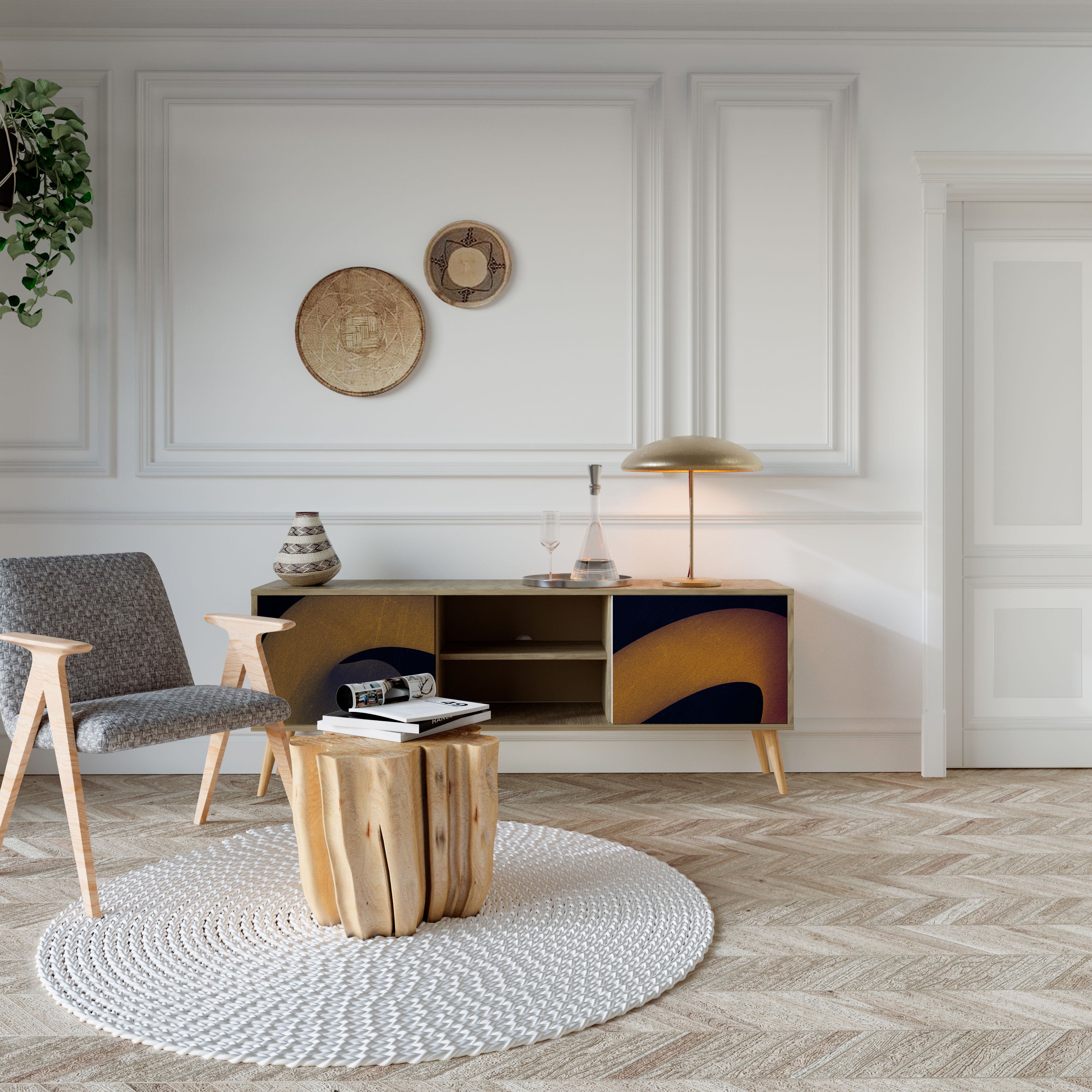 HOLLOW TIME 2-Door TV Cabinet