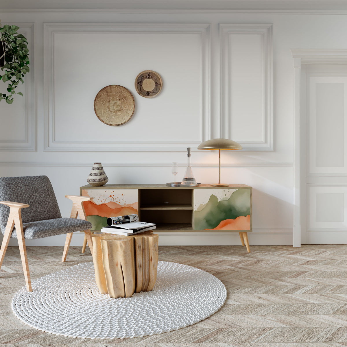 WATERCOLOUR PEAKS 2-Door TV Cabinet