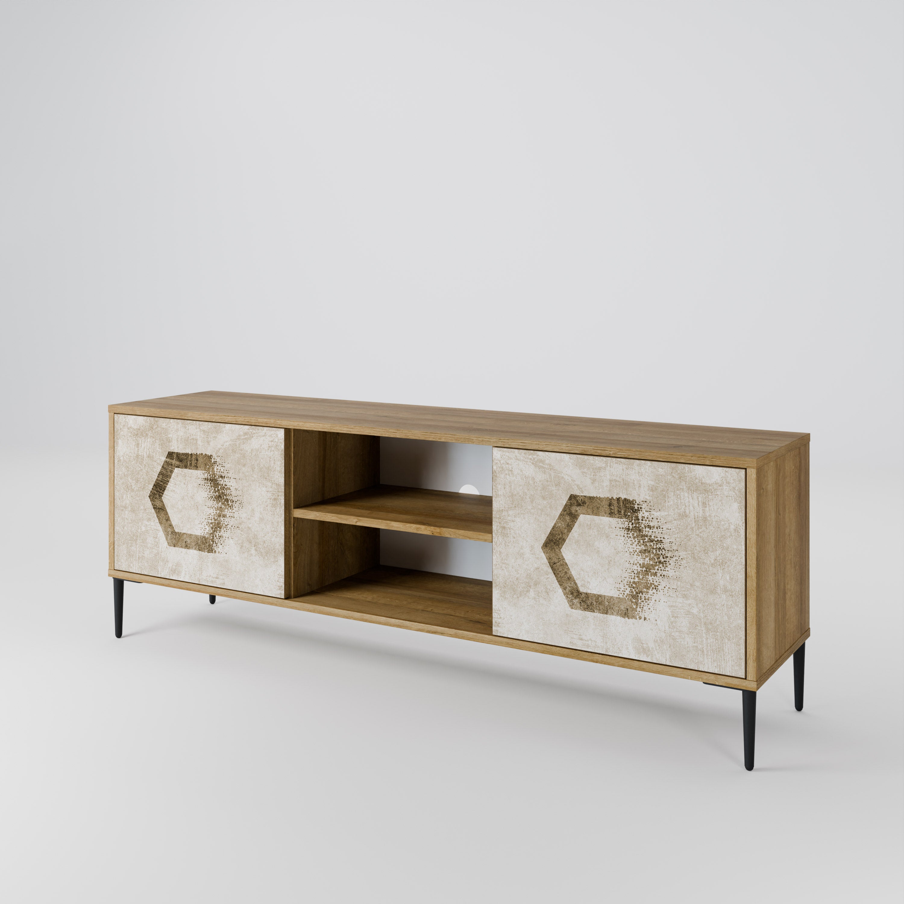 HEXAGONAL SHAPES 2-Door TV Cabinet