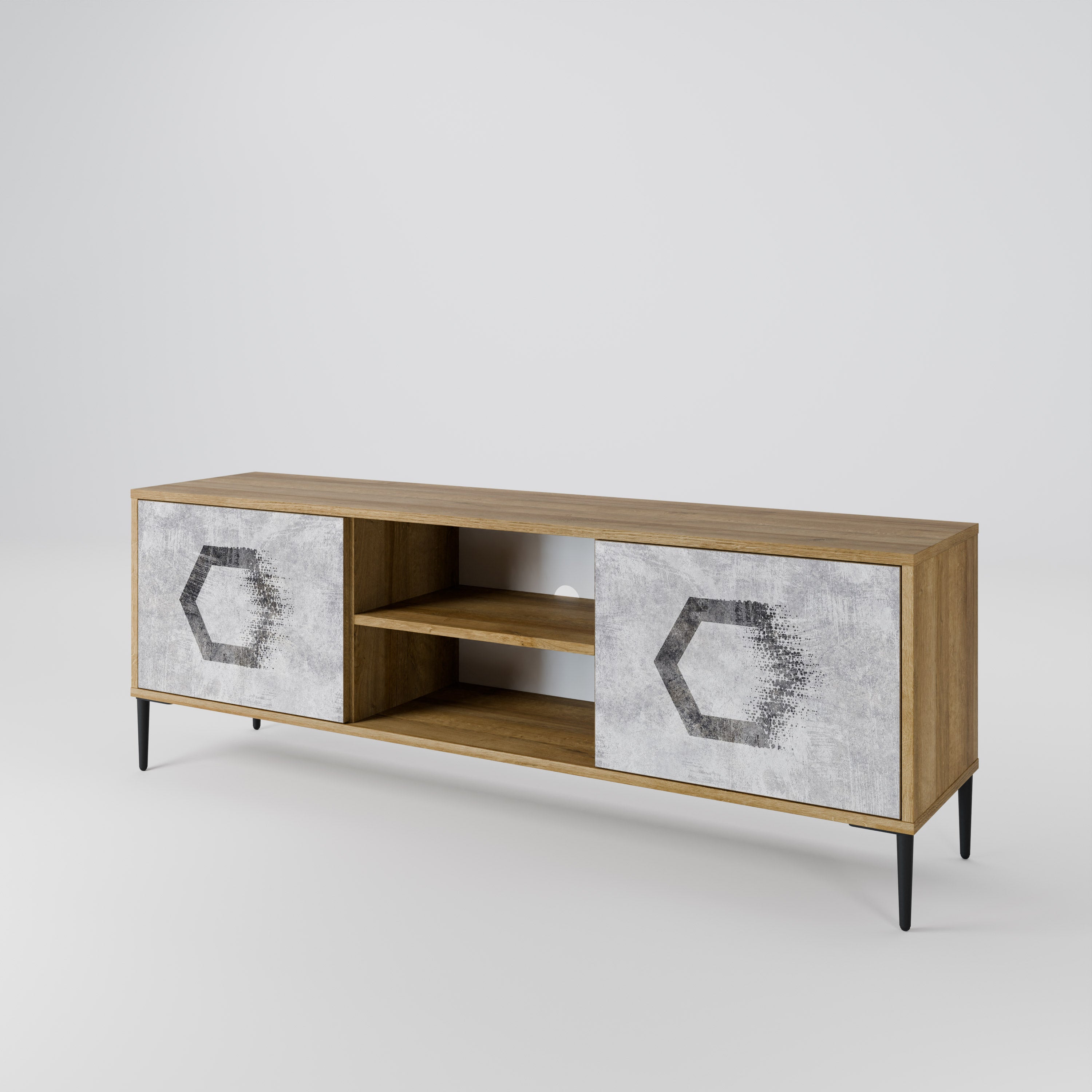HEXAGONAL FIGURES 2-Door TV Cabinet