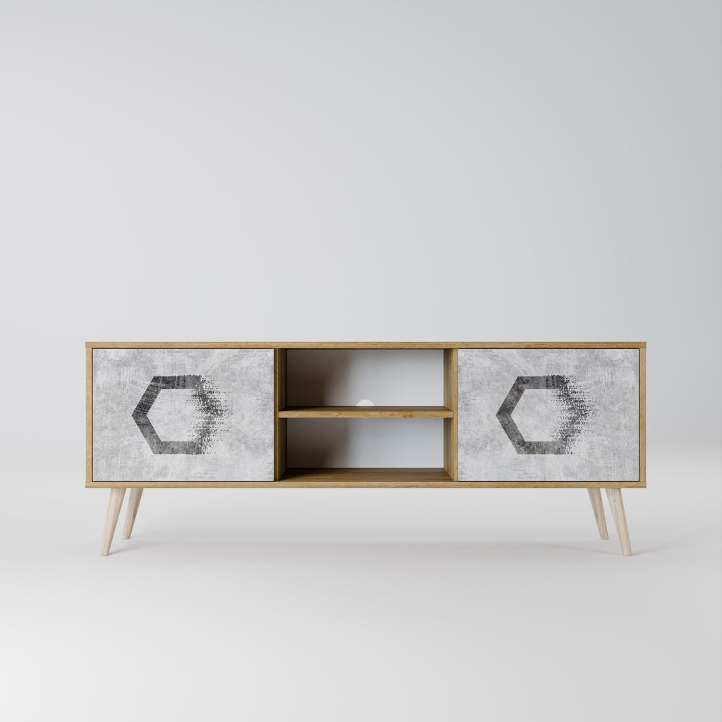 HEXAGONAL FIGURES 2-Door TV Cabinet