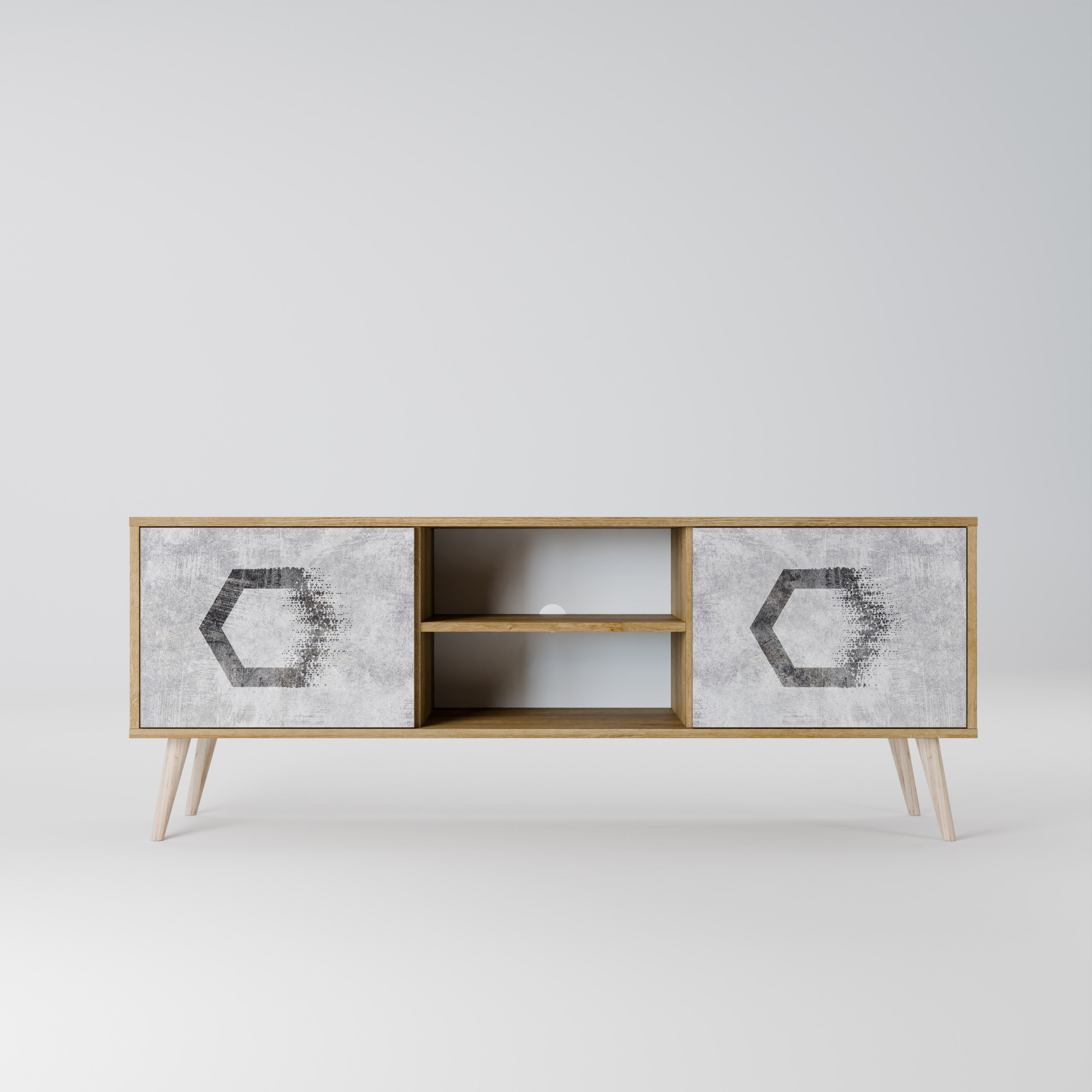 HEXAGONAL FIGURES 2-Door TV Cabinet