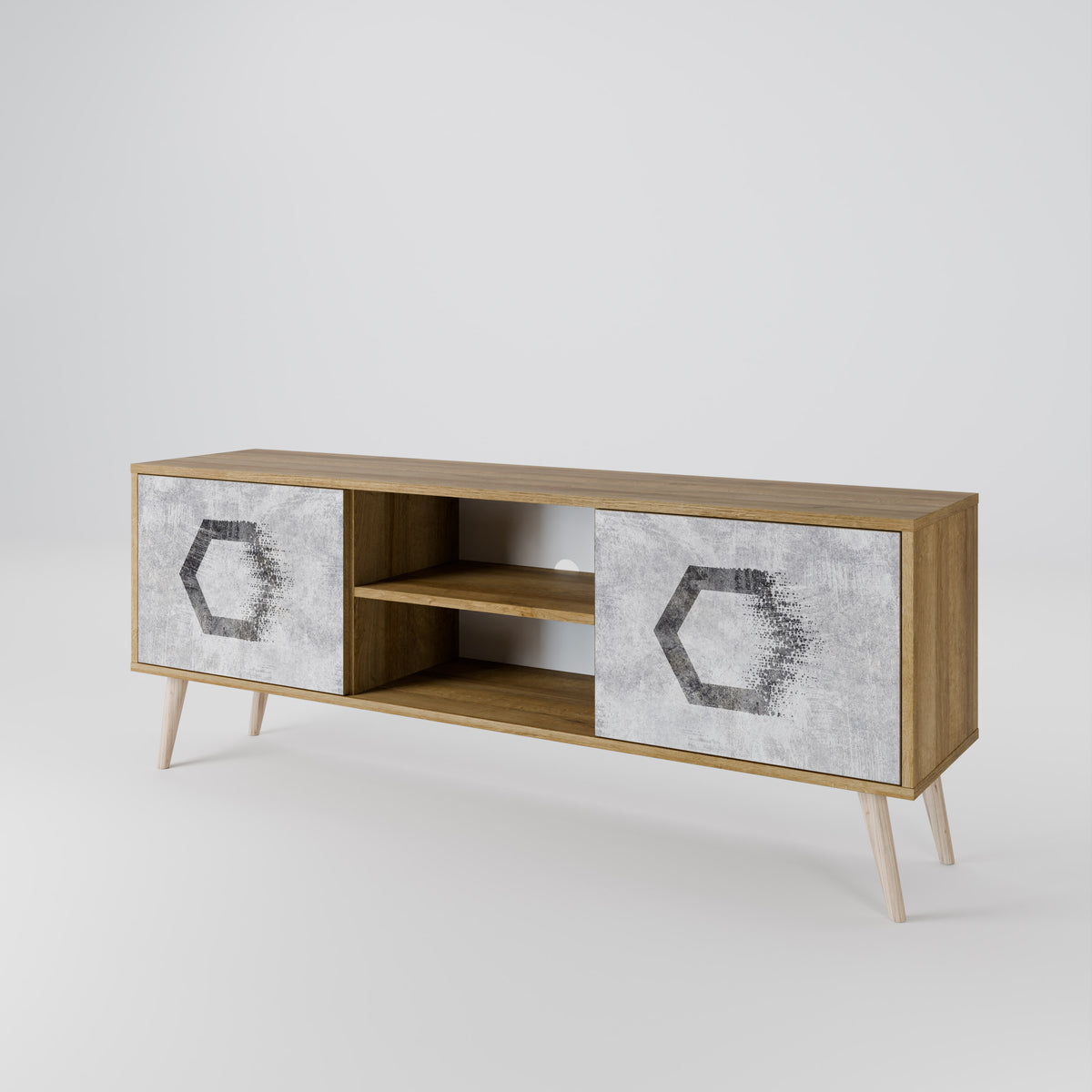 HEXAGONAL FIGURES Έπιπλο τηλεόρασης 2-θυρών