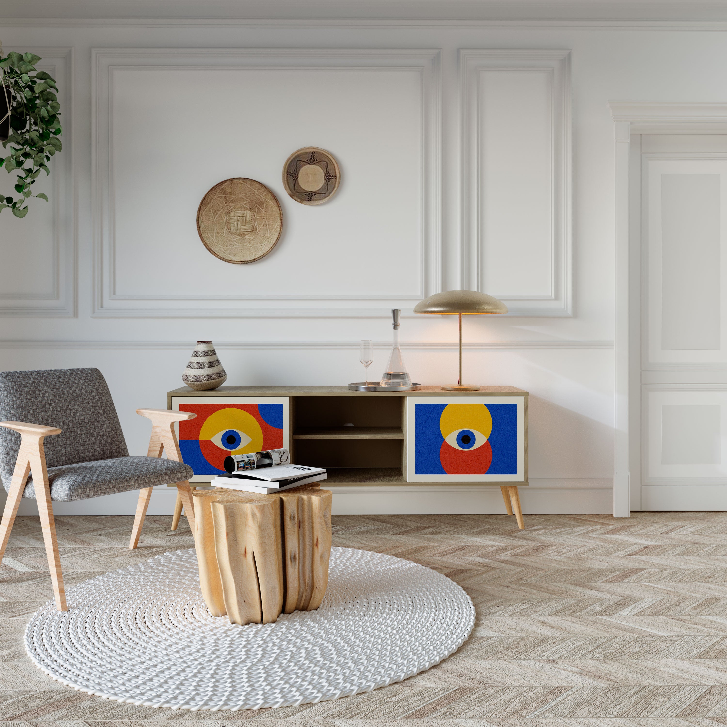 GEOMETRIC EYES Έπιπλο τηλεόρασης 2-θυρών