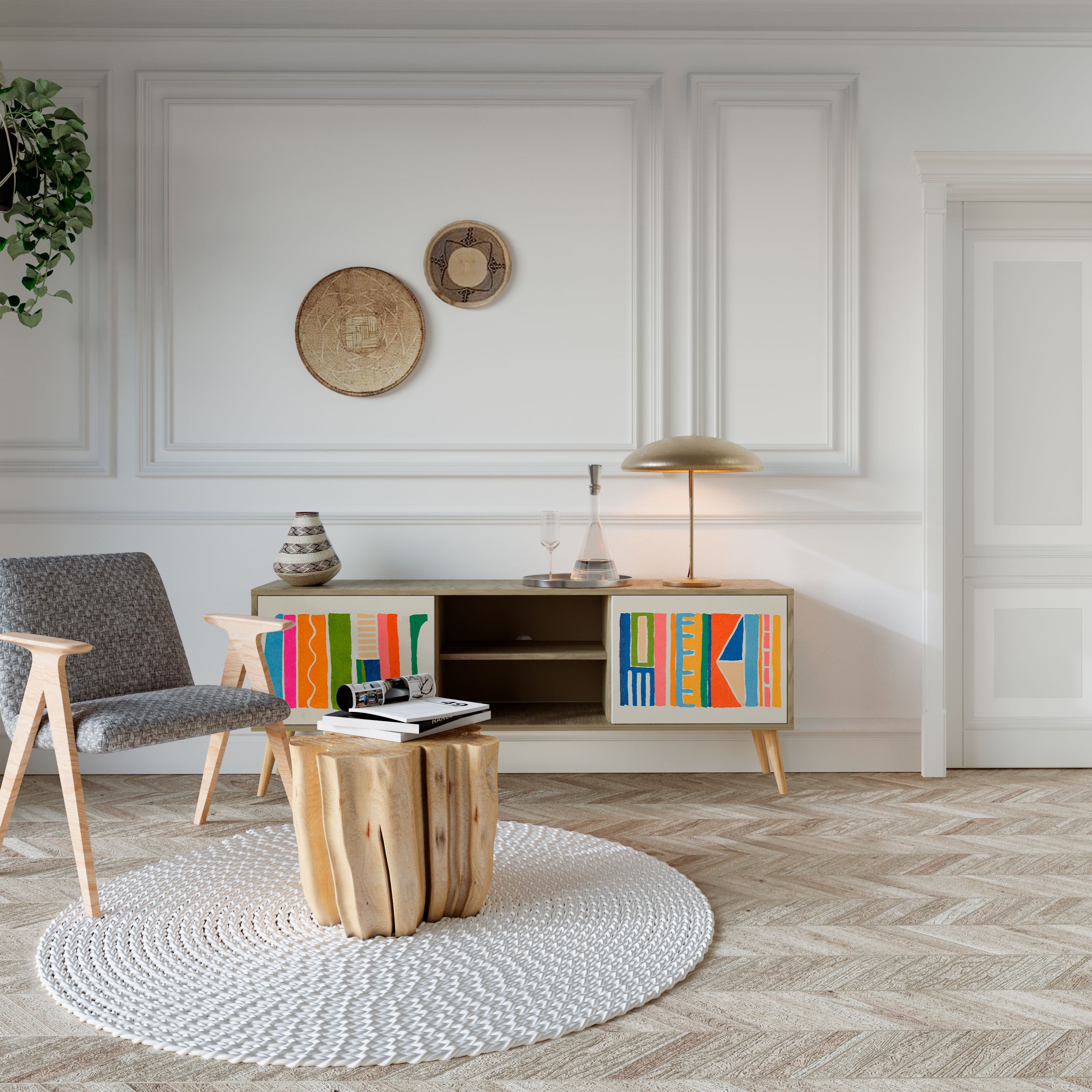 GEOMETRIC SHINE Έπιπλο τηλεόρασης 2-θυρών