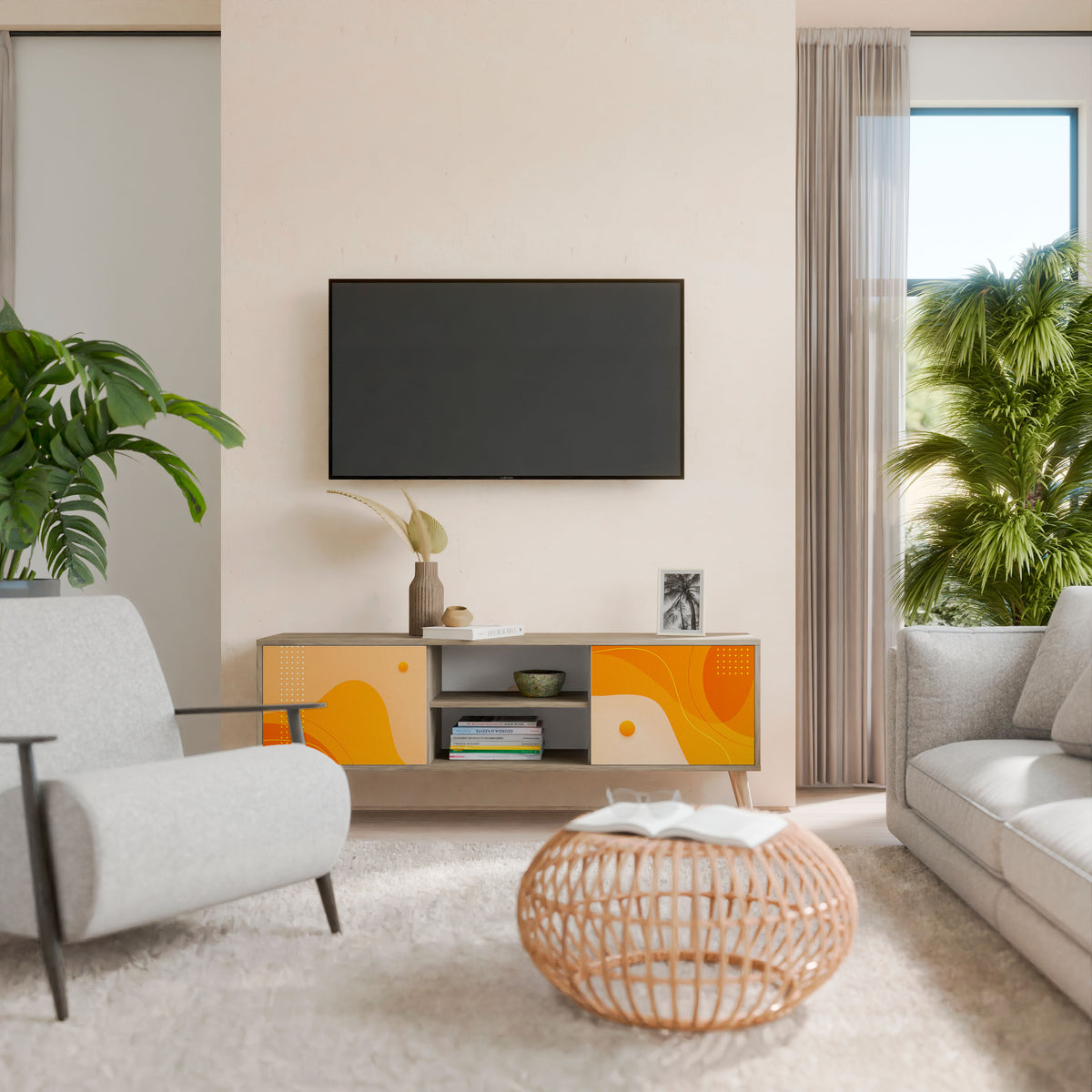 ORANGE ARRANGEMENT Έπιπλο τηλεόρασης 2-θυρών