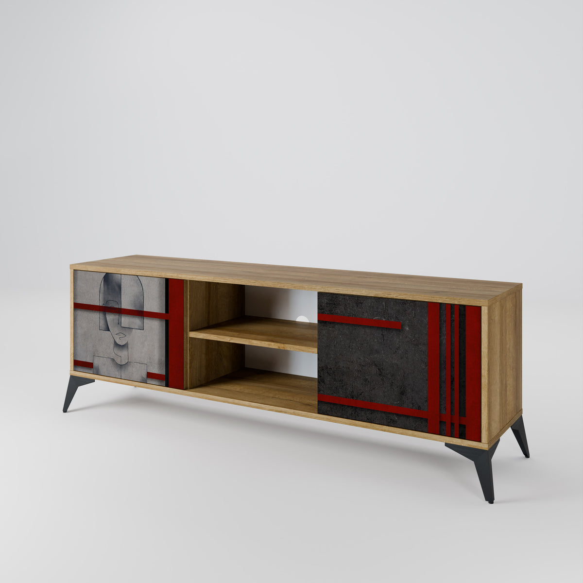 GRAY FIGURES 2-Door TV Cabinet