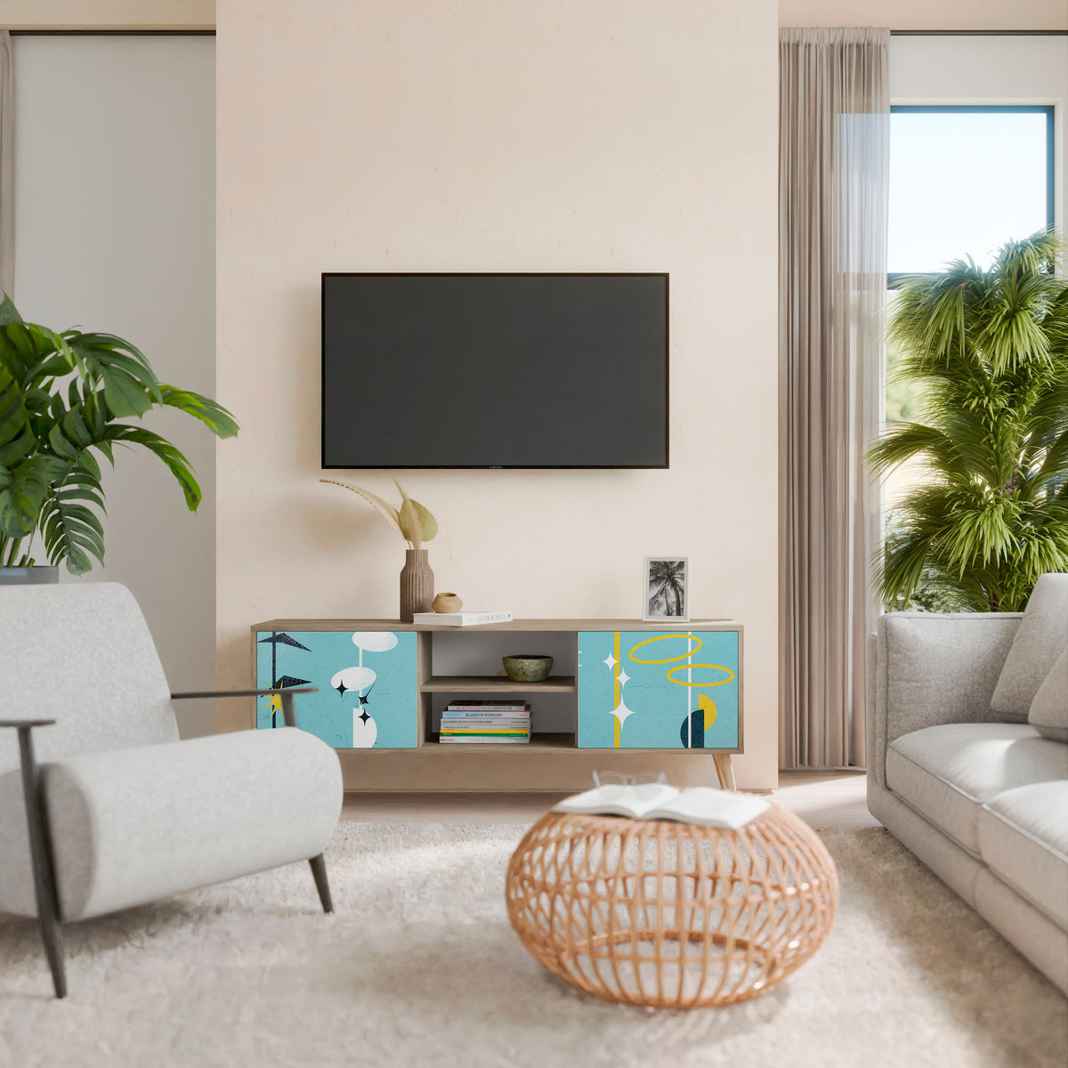 PATHS TO HAPPINESS 2-Door TV Cabinet