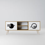 BLACK AND WHITE COMBINATION Έπιπλο τηλεόρασης 2-θυρών