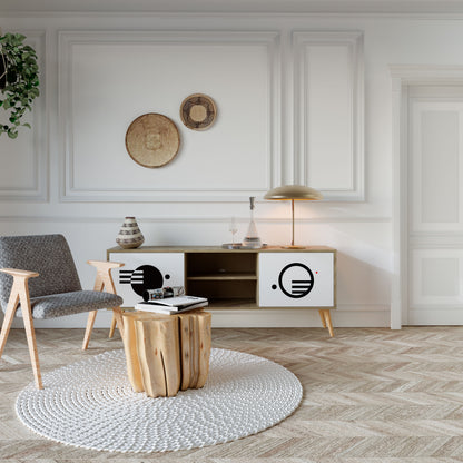 BLACK AND WHITE COMBINATION Έπιπλο τηλεόρασης 2-θυρών