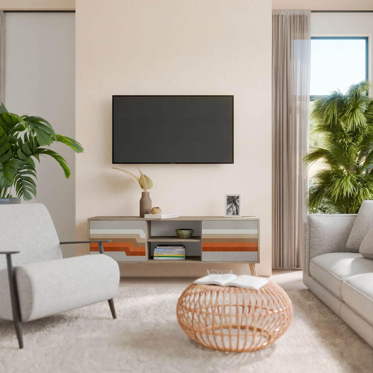 PECULIAR TRAIL 2-Door TV Cabinet