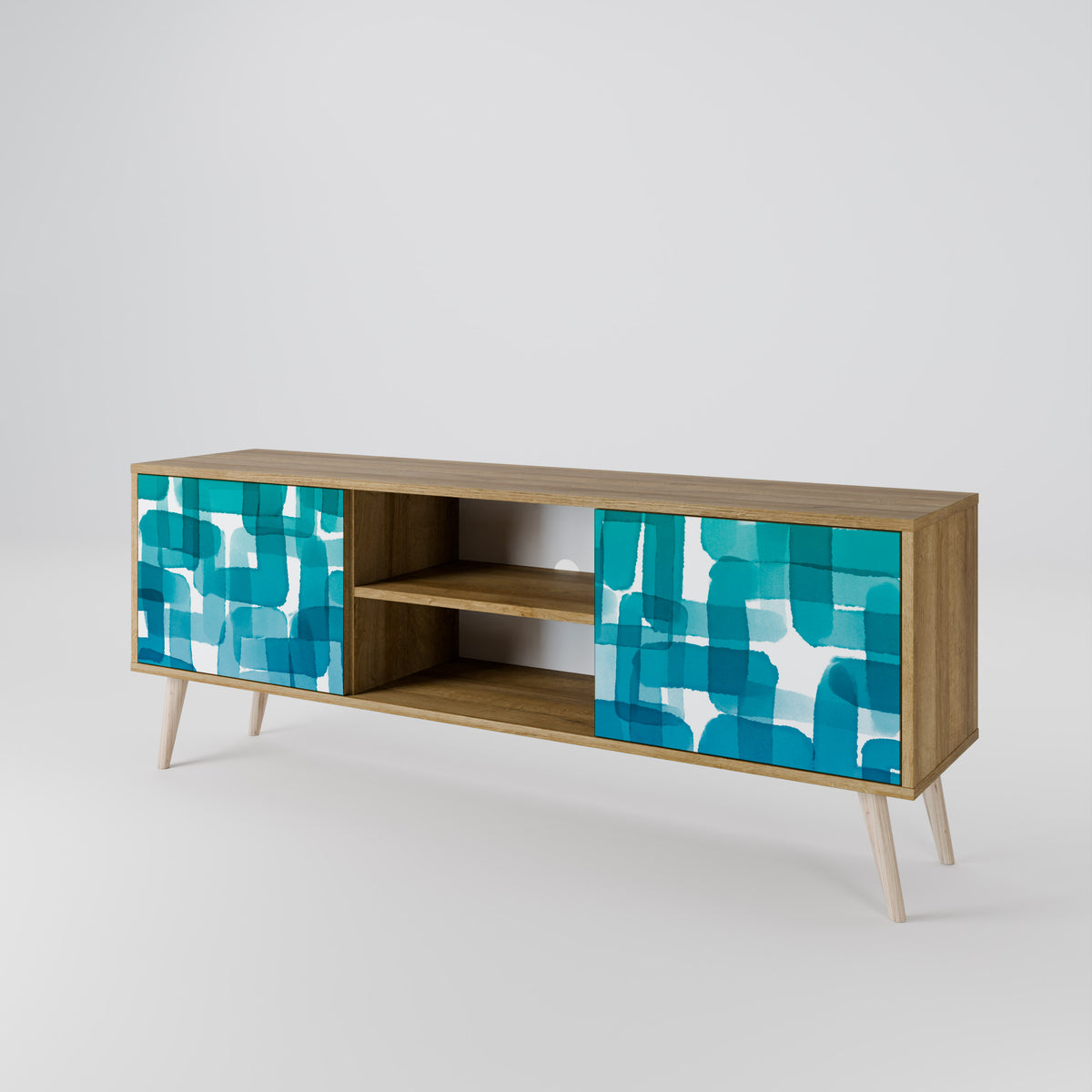 TURQUOISE RECTANGLES Έπιπλο τηλεόρασης 2-θυρών